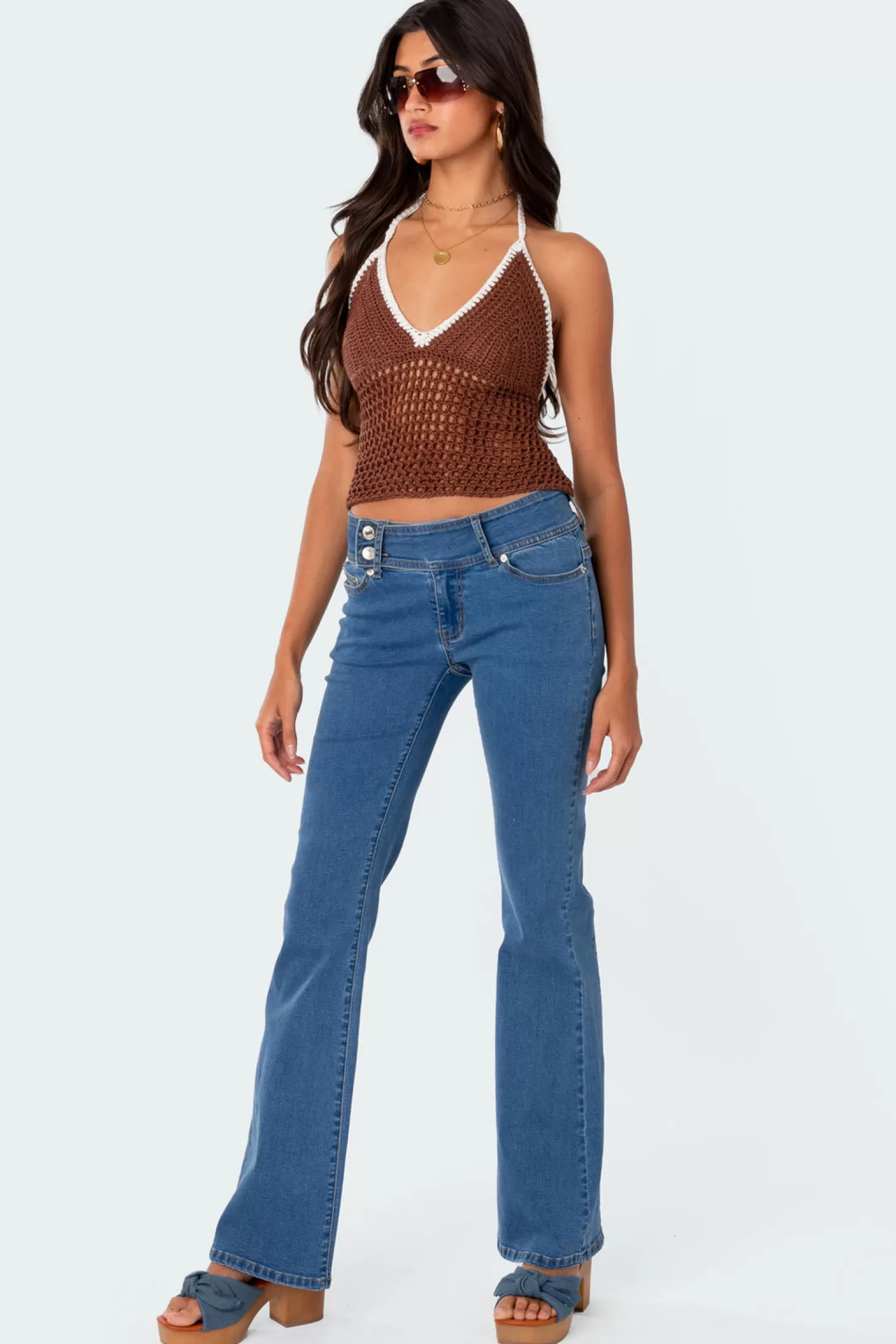 edikted Agnes Crochet Halter Top* Crop Tops | Knitted Tops