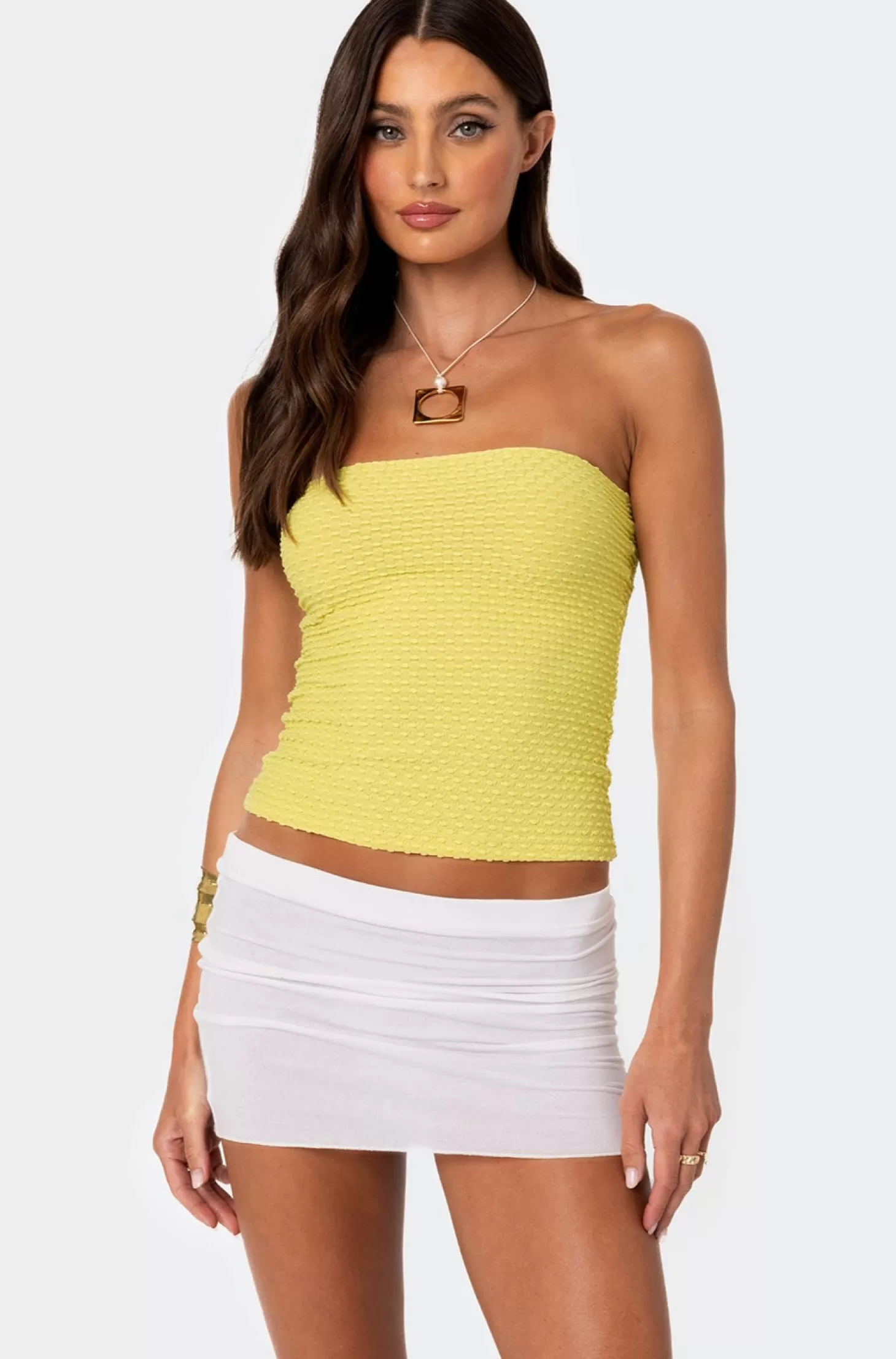 edikted Albina Textured Tube Top* Strapless Tops | Tops