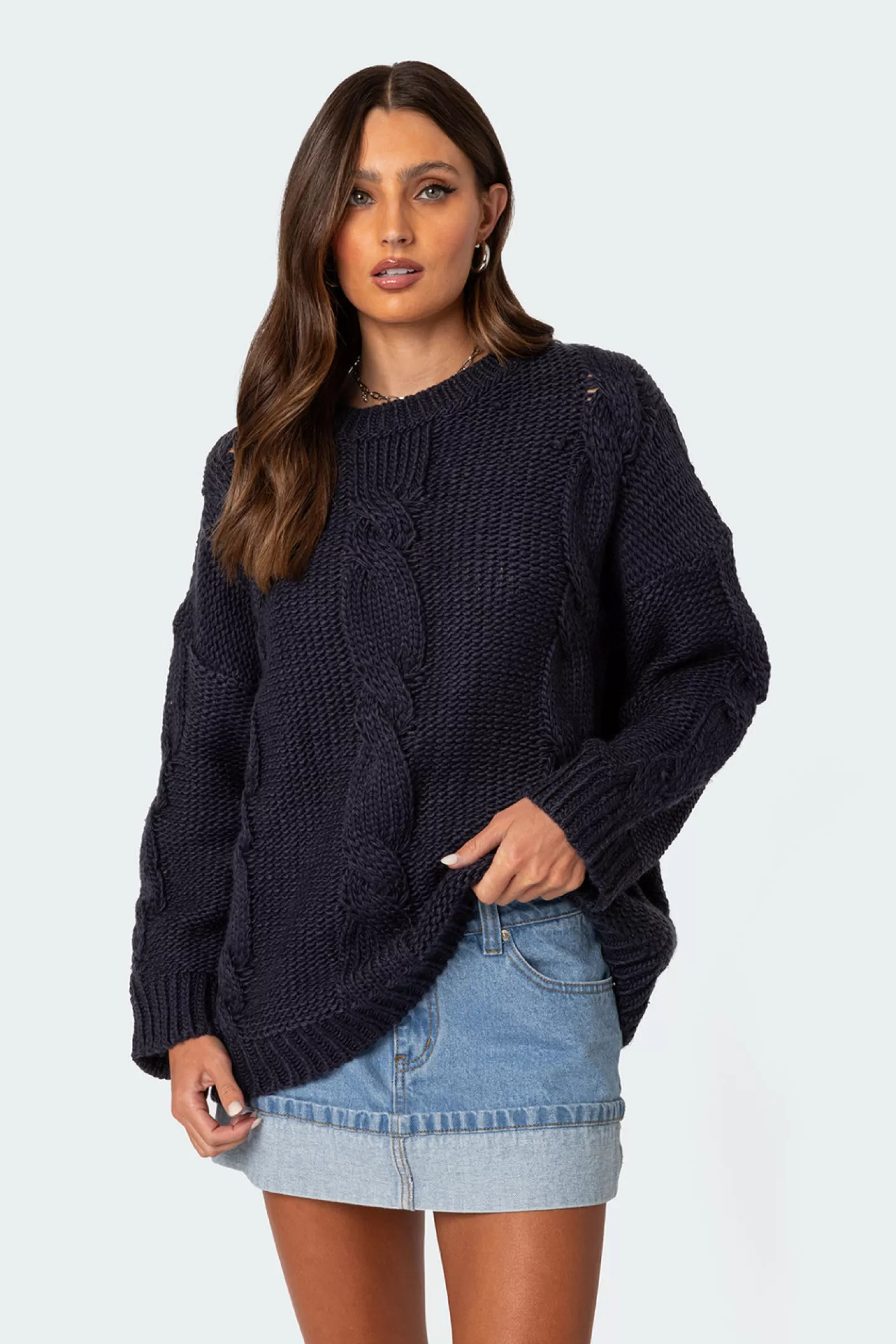 edikted Alene Oversized Cable Knit Sweater* Sweaters & Cardigans | Long Sleeve Tops