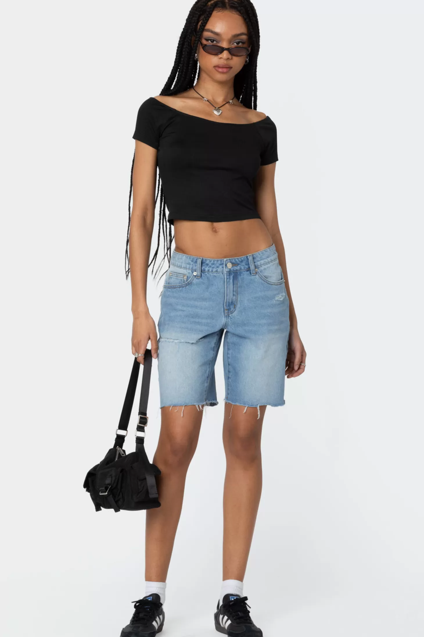 edikted Alexandera Boat Neck T Shirt* Crop Tops