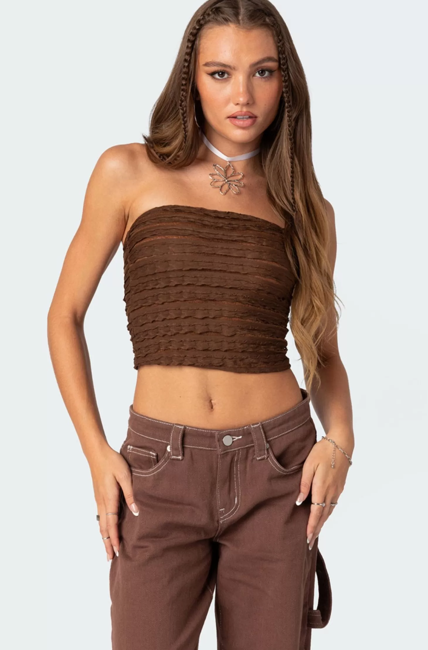 edikted Alora Textured Knit Tube Top* Strapless Tops