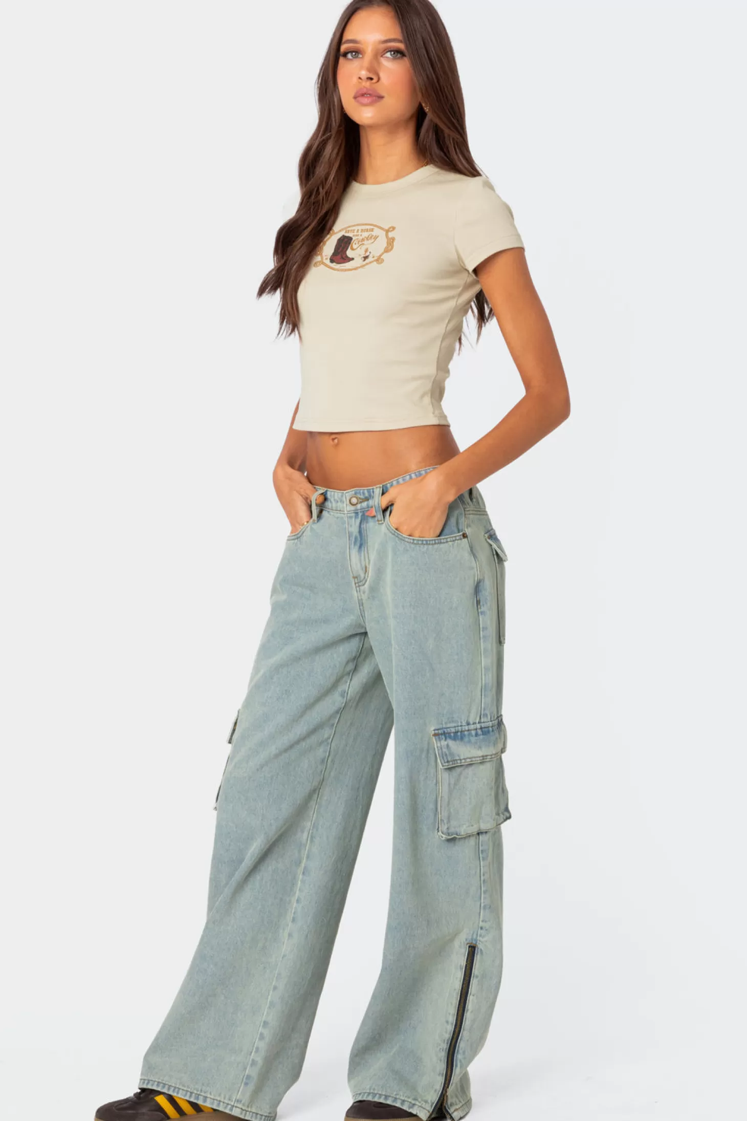 edikted Andi Low Rise Cargo Jeans* Jeans | Jeans