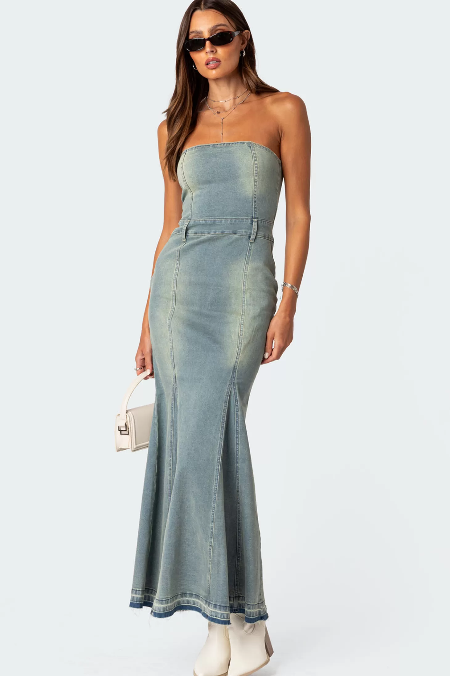 edikted Astoria Slitted Denim Maxi Dress* Maxi Dresses | Dresses