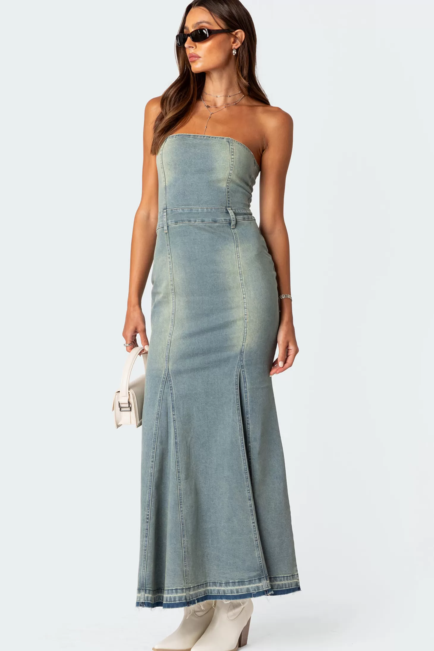 edikted Astoria Slitted Denim Maxi Dress* Maxi Dresses | Dresses