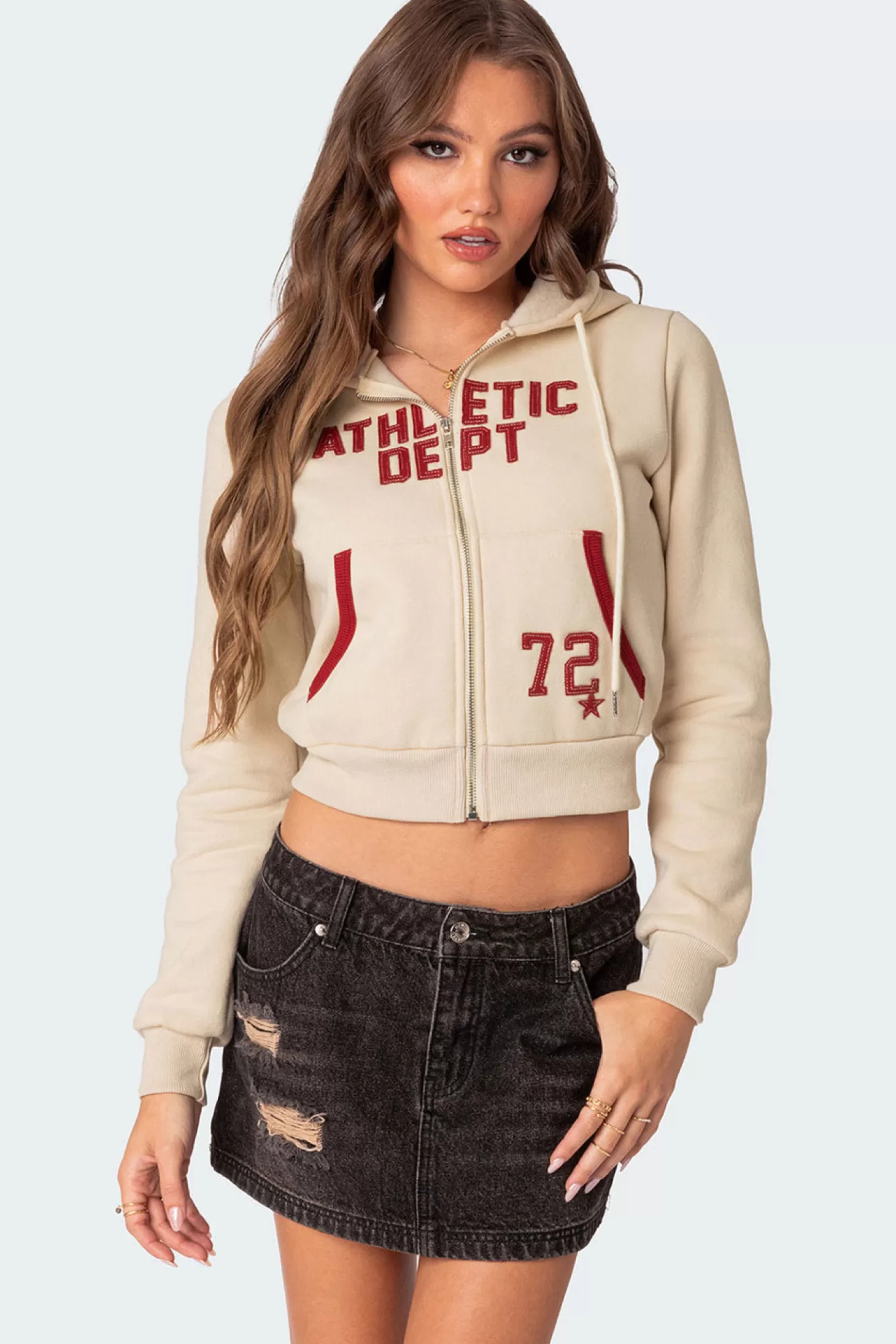 edikted Athletic Dept Cropped Zip Up Hoodie* Crop Tops | Hoodies & Sweatshirts