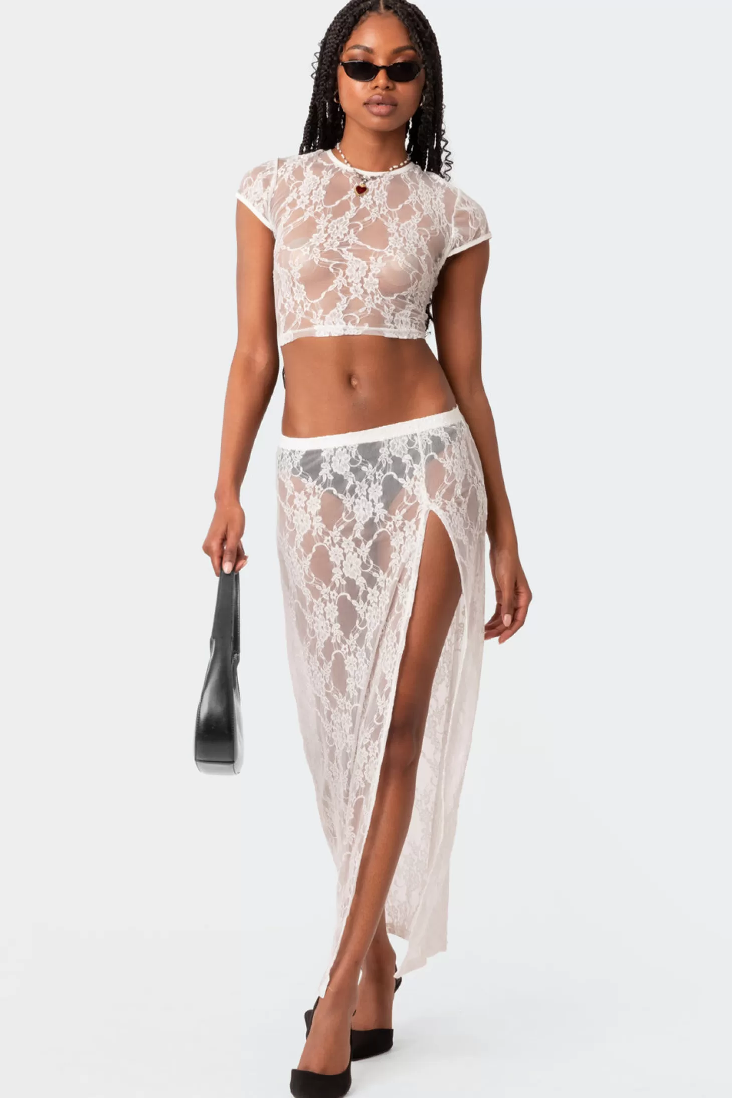 edikted Aura Low Rise Sheer Lace Maxi Skirt* Skirts | Skirts