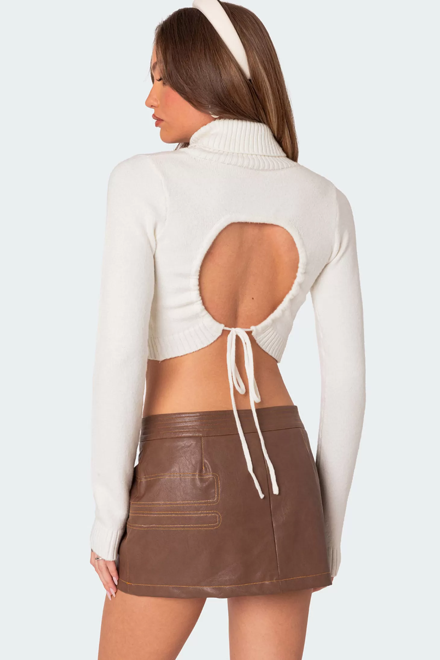 edikted Back Cut Out Turtle Neck Sweater* Crop Tops | Sweaters & Cardigans