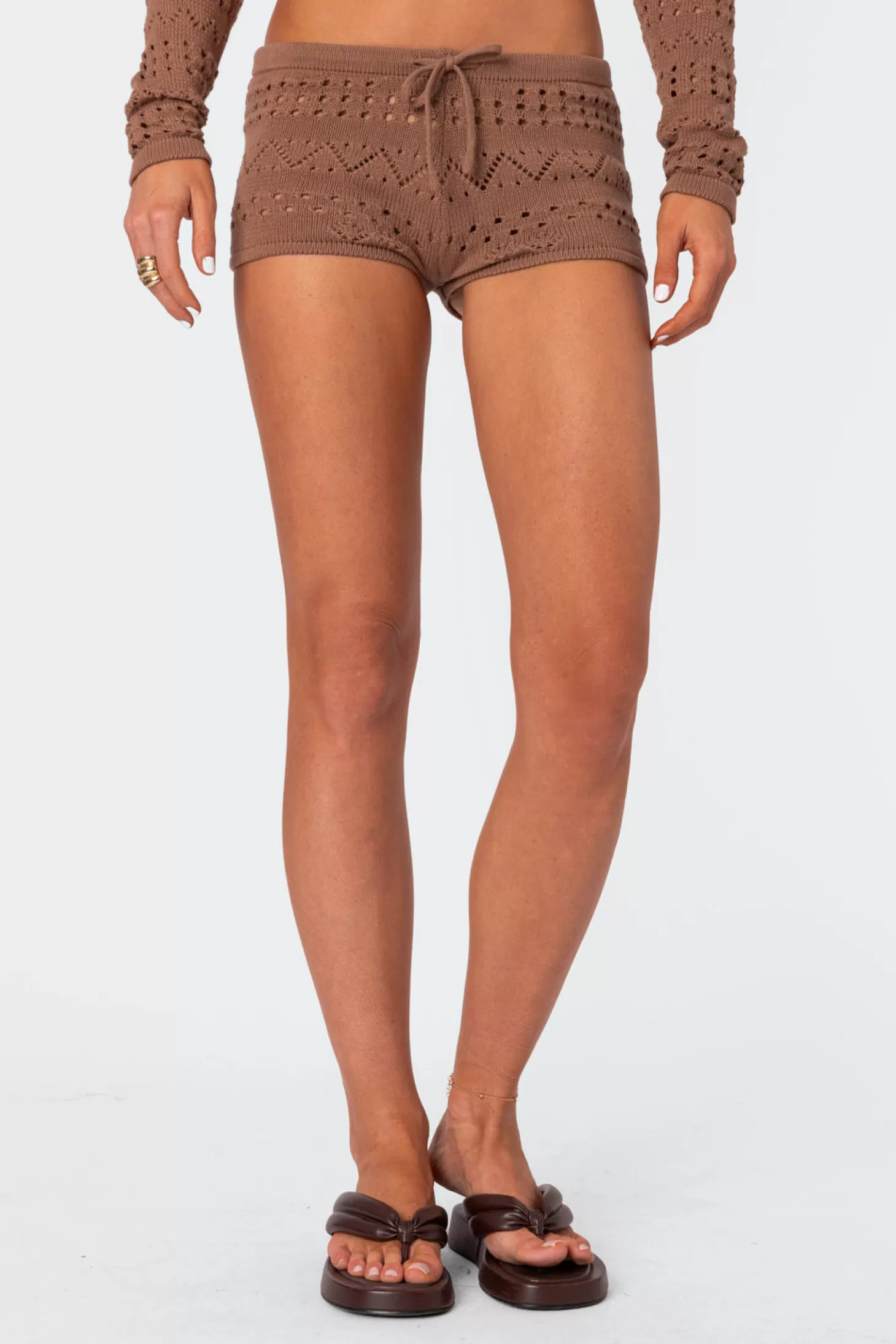 edikted Betsy Tie Front Knitted Shorts* Shorts | Shorts