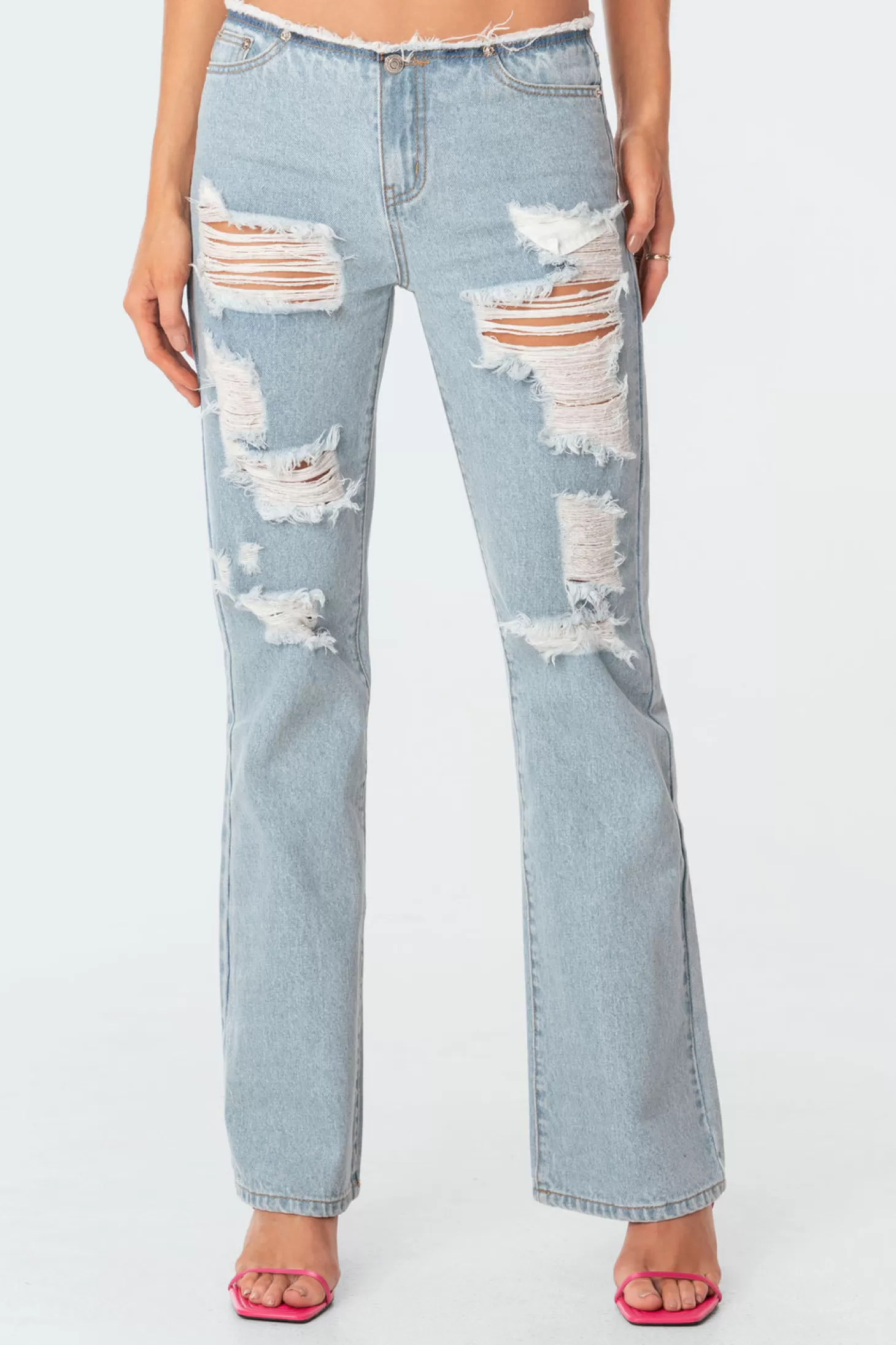 edikted Bindi Low-Rise Ripped Jeans* Jeans | Jeans