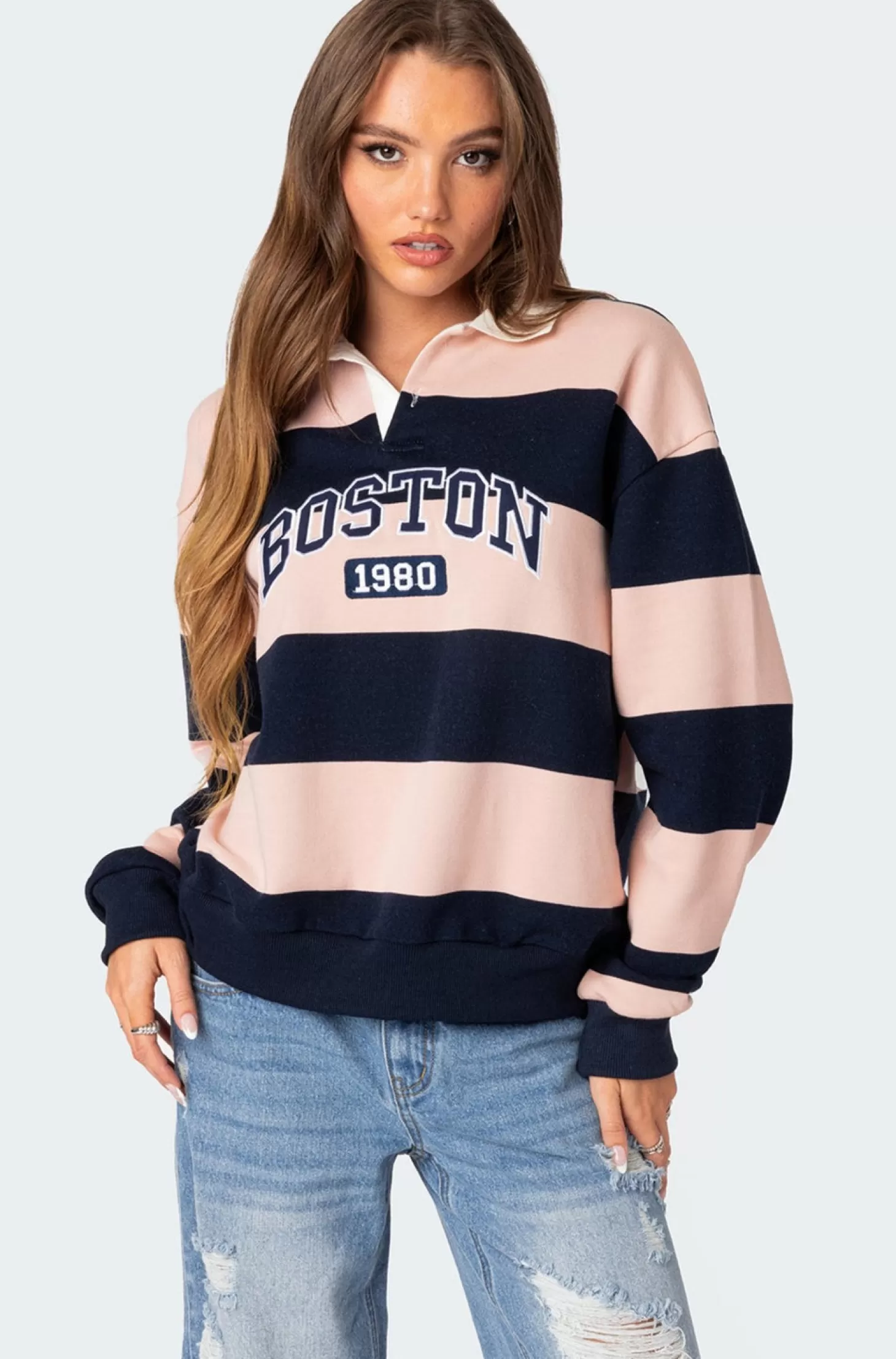 edikted Boston Oversized Shirt* Long Sleeve Tops | Graphic Tops