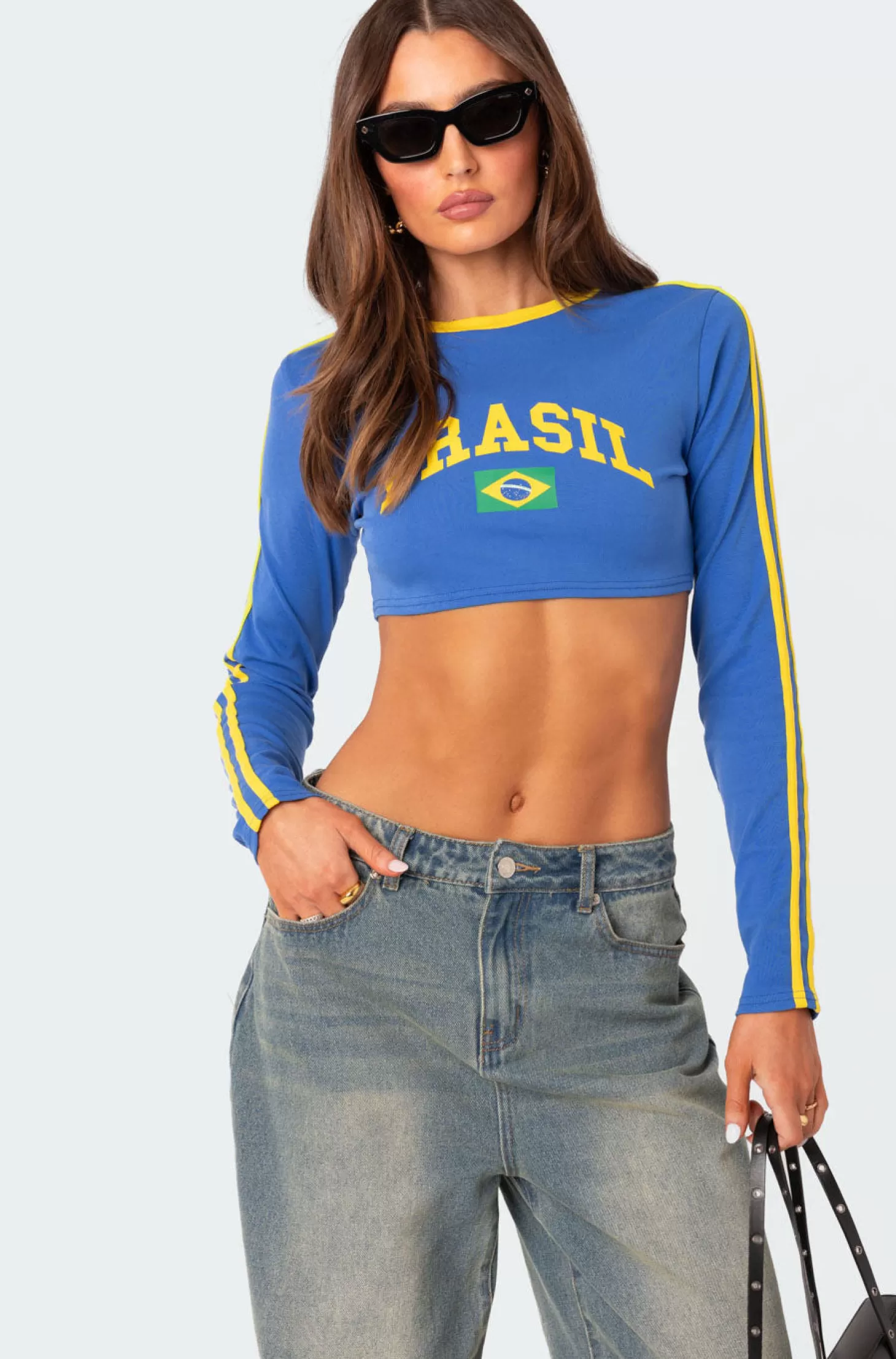 edikted Brasil Long Sleeved Crop Top* Crop Tops | T-Shirts