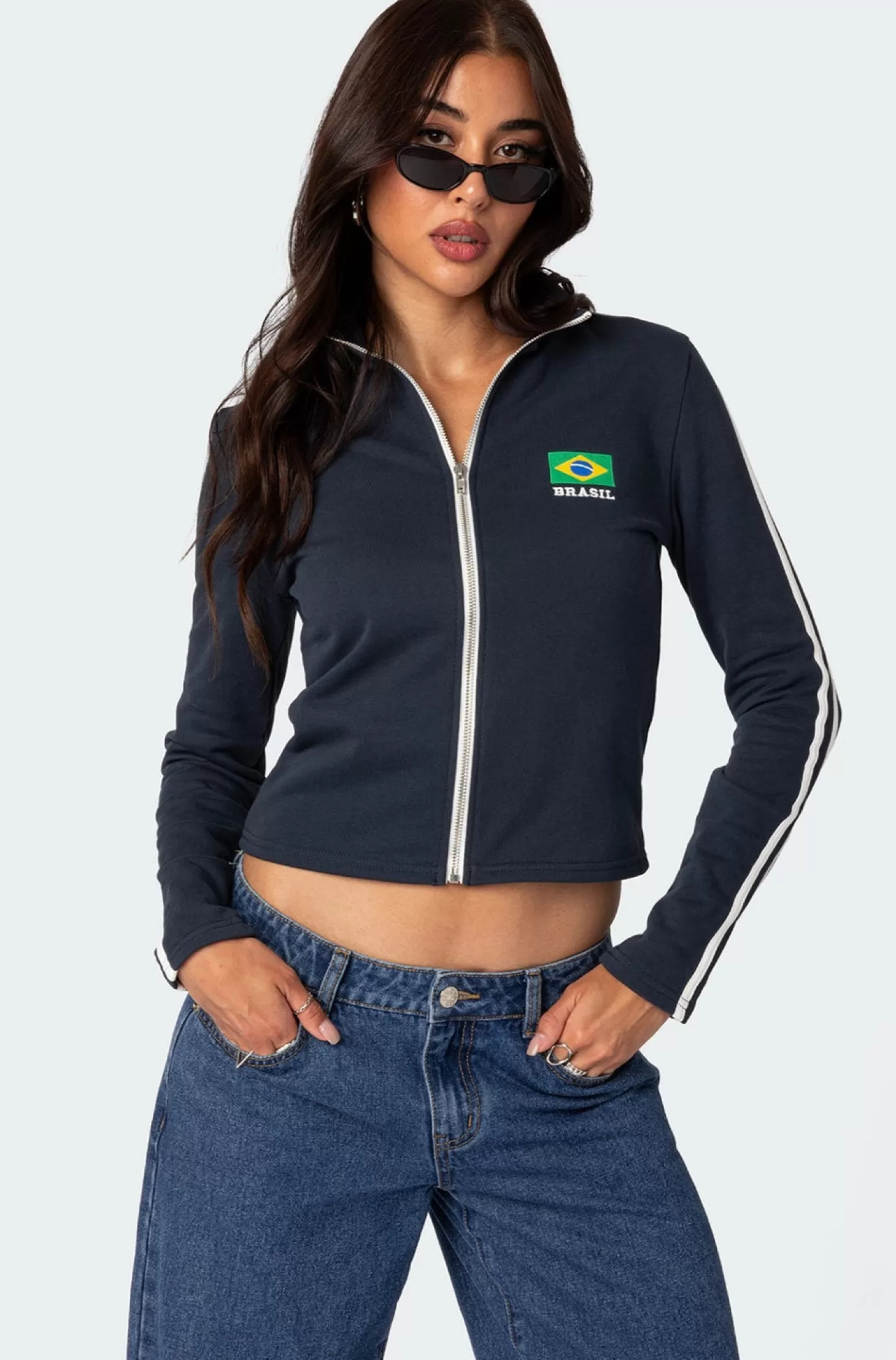 edikted Brasil Zip Up Sweatshirt* Hoodies & Sweatshirts | Hoodies & Sweatshirts