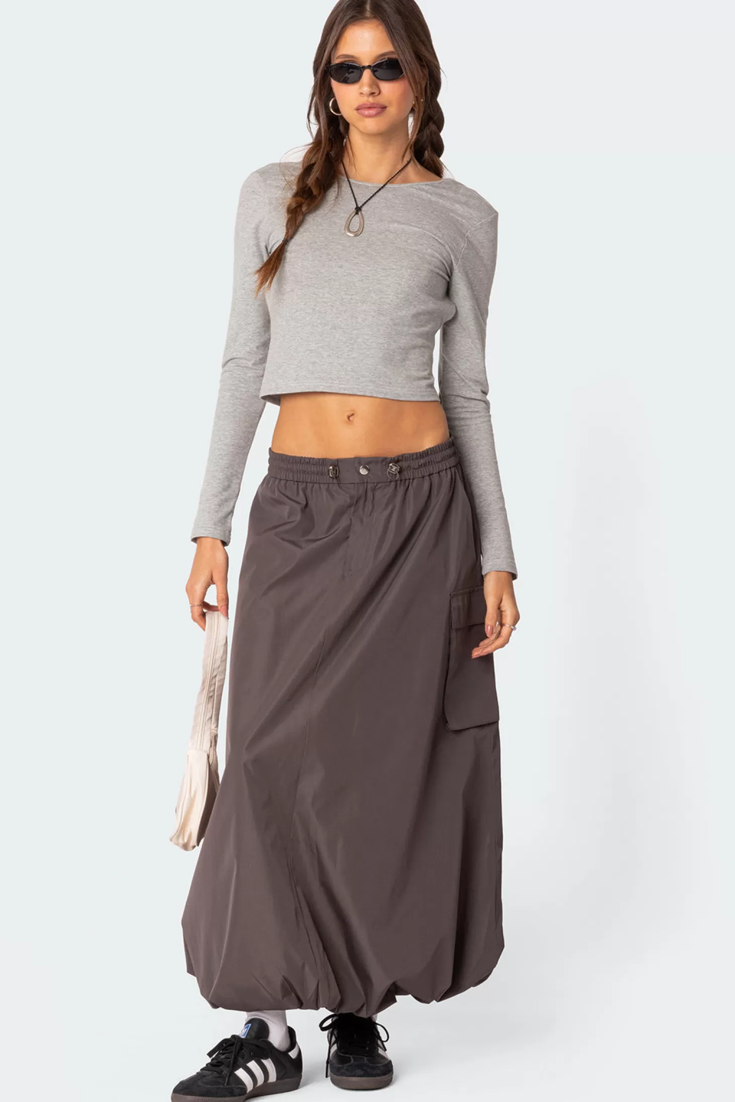 edikted Bubble Cargo Nylon Maxi Skirt* Skirts | Skirts