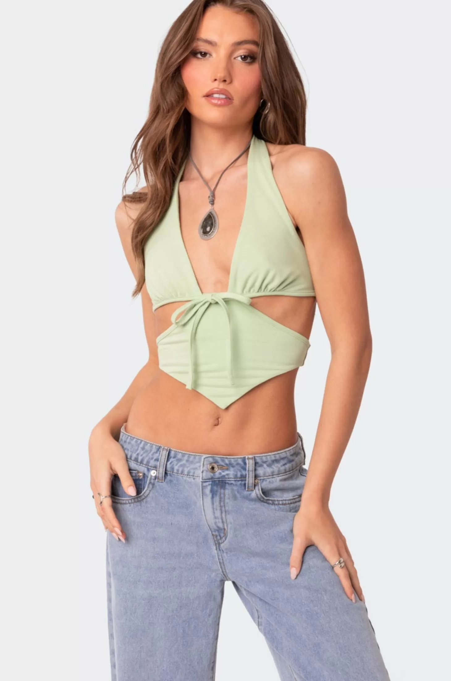 edikted Cady Tie Front Cut Out Top* Crop Tops | Tops