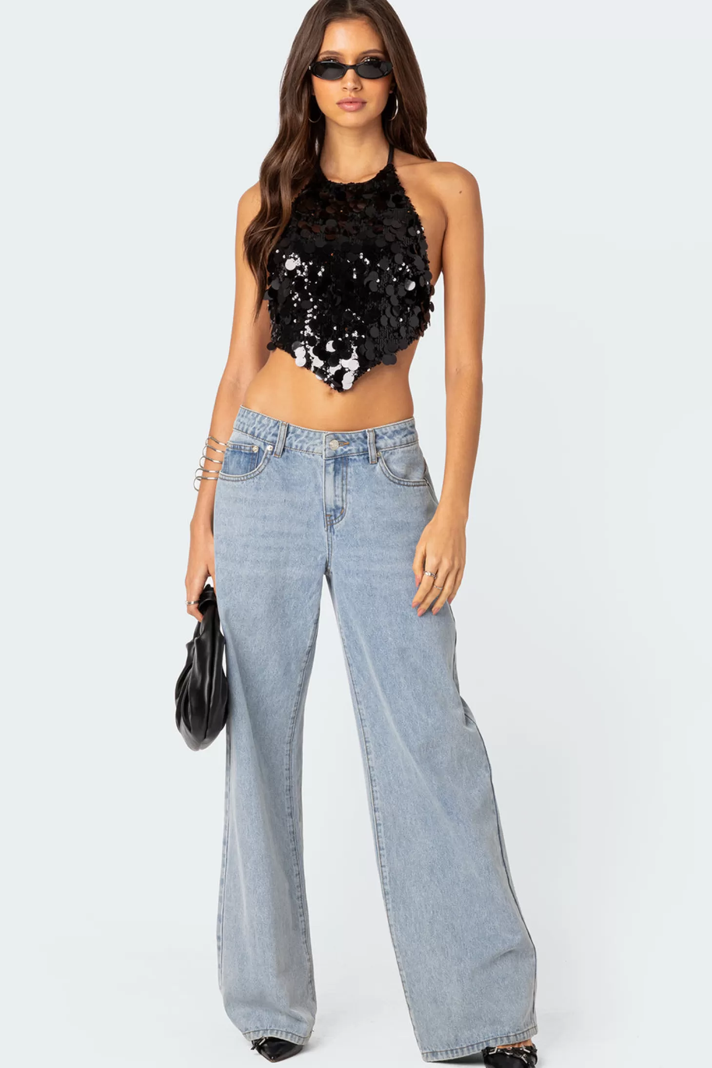 edikted Caelia Sequin Open Back Top* Crop Tops | Night Out