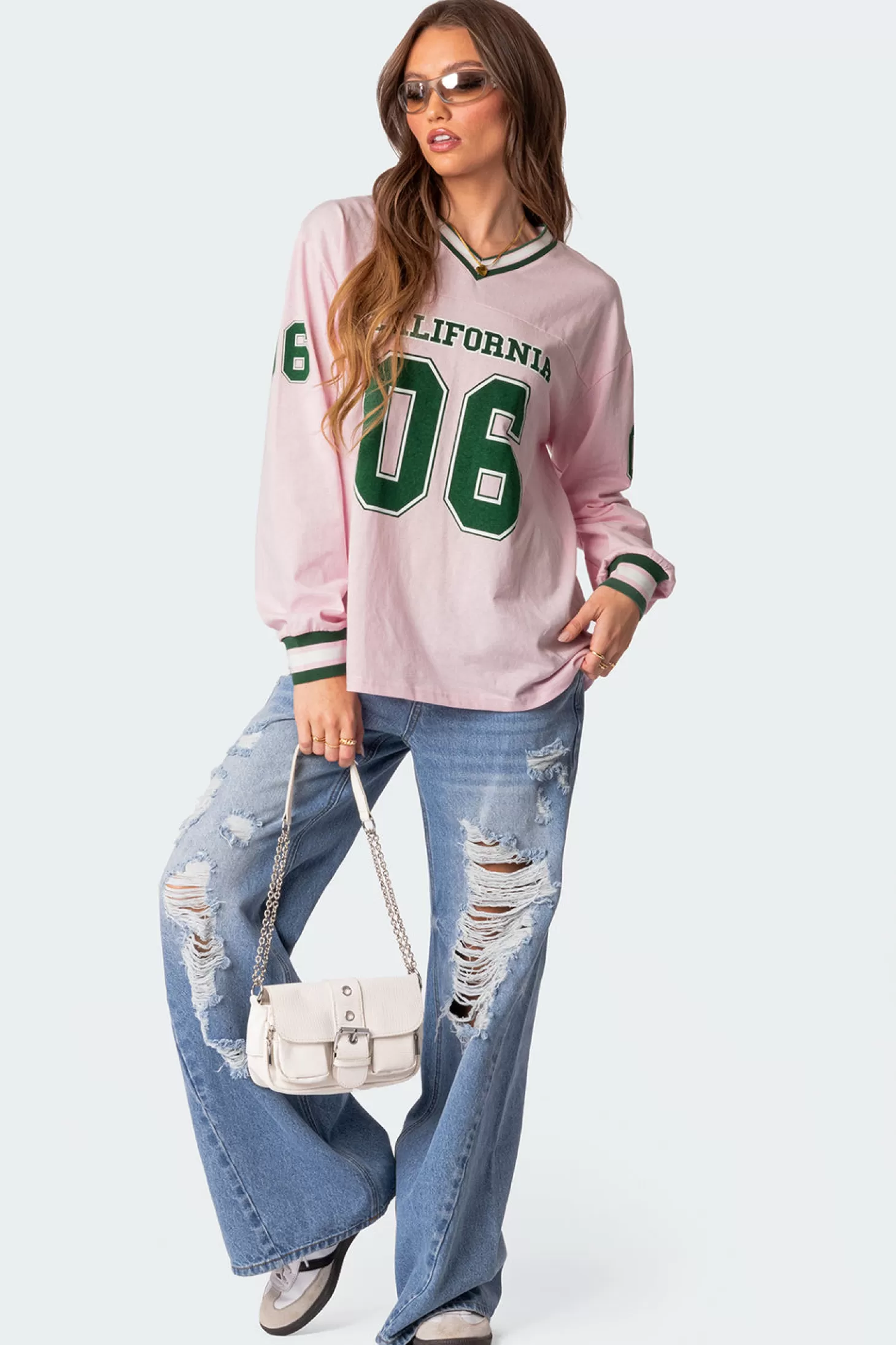 edikted Cali Oversized Baseball T Shirt* Long Sleeve Tops | T-Shirts