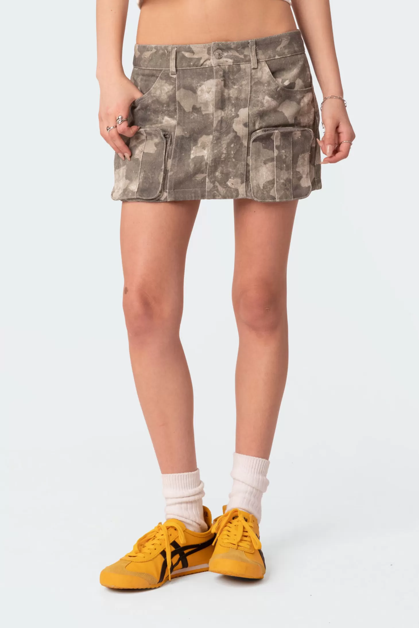 edikted Camo Low Rise Denim Cargo Mini Skirt* Skirts | Skirts