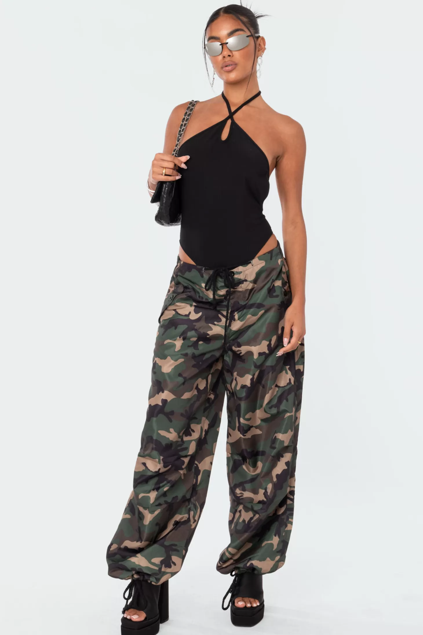 edikted Camo Nylon Cargo Pants* Pants | Pants