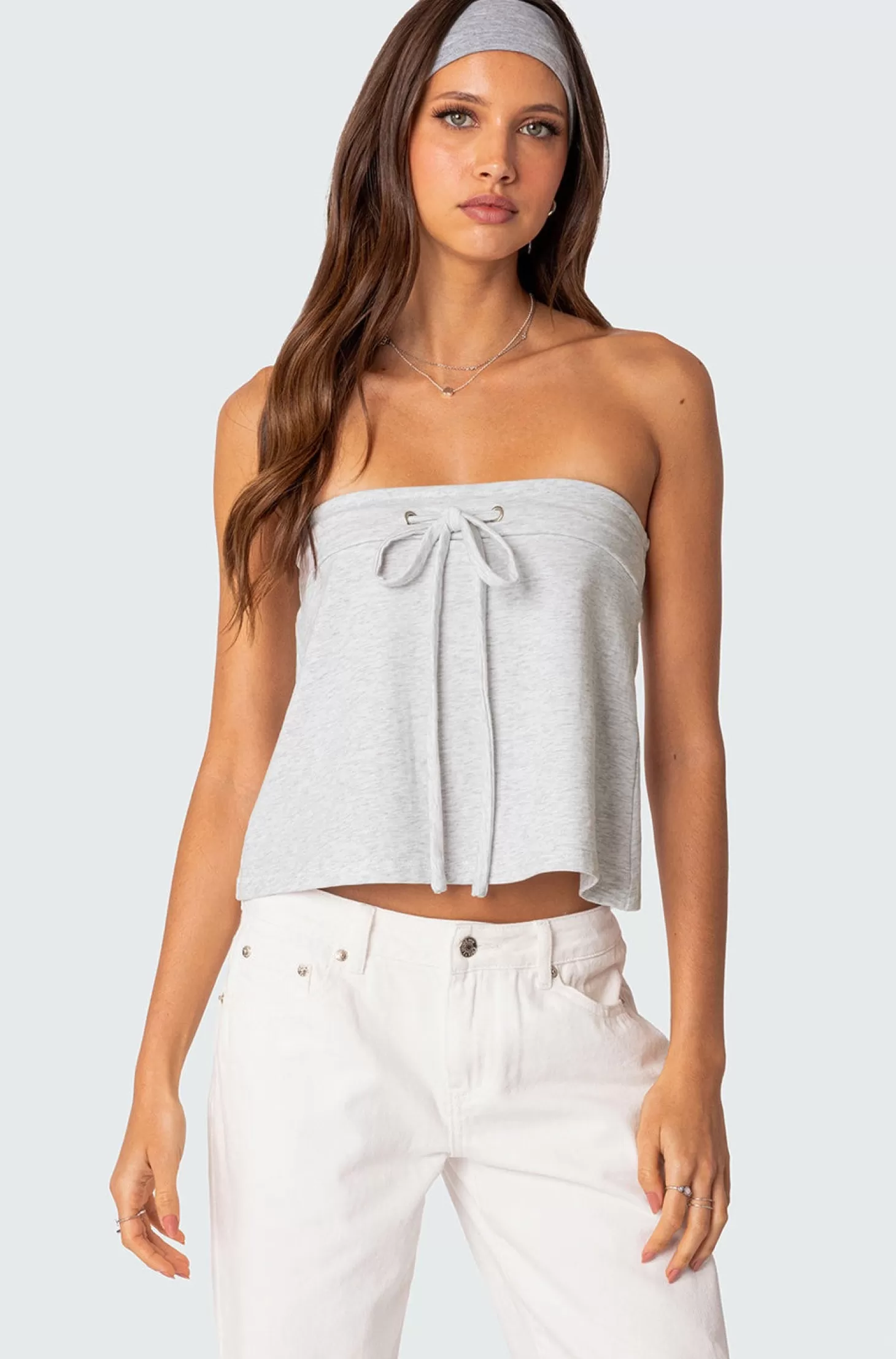 edikted Caroline Tie Front Strapless Top* Strapless Tops | Tops