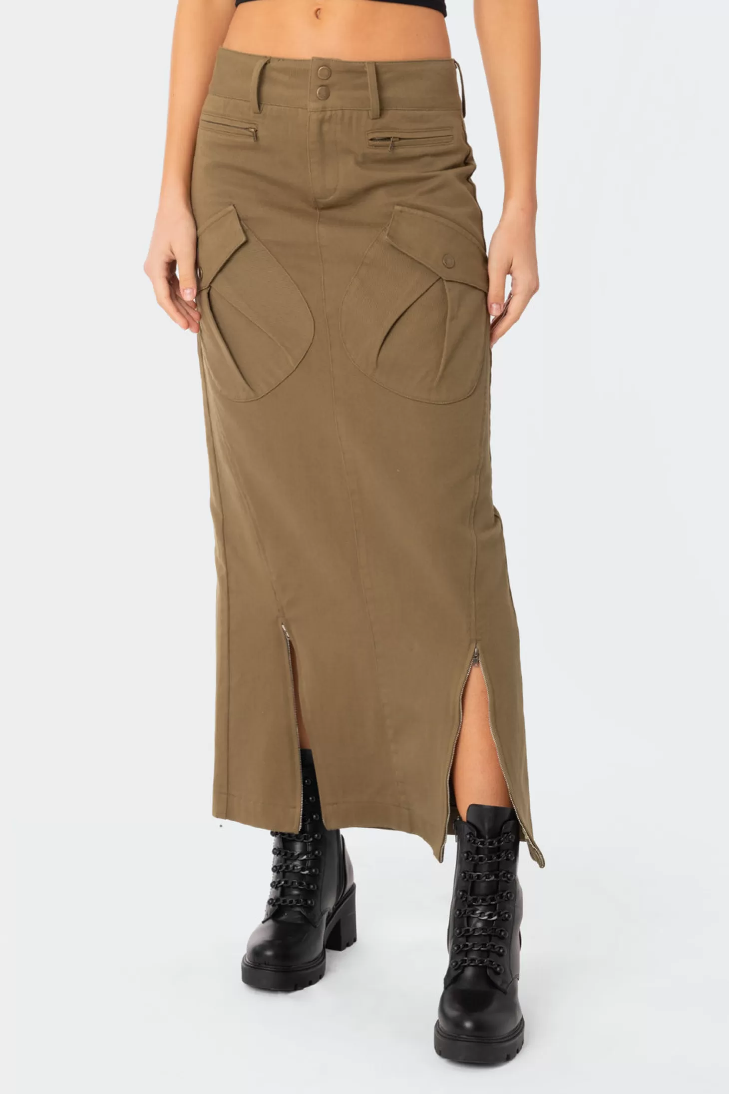 edikted Cierra Low Rise Cargo Maxi Skirt* Skirts | Skirts