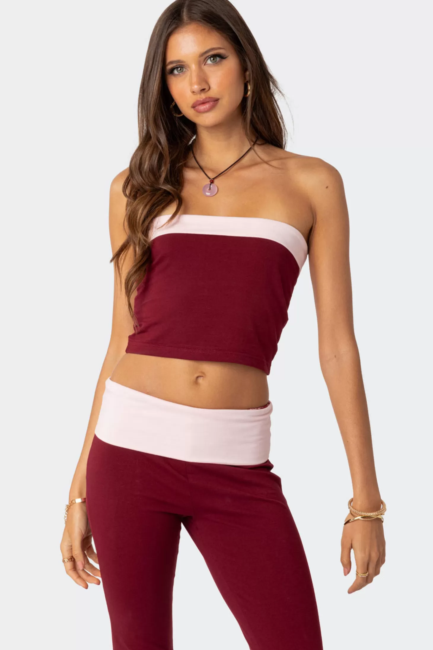 edikted Contrast Fold Over Tube Top* Crop Tops | Strapless Tops