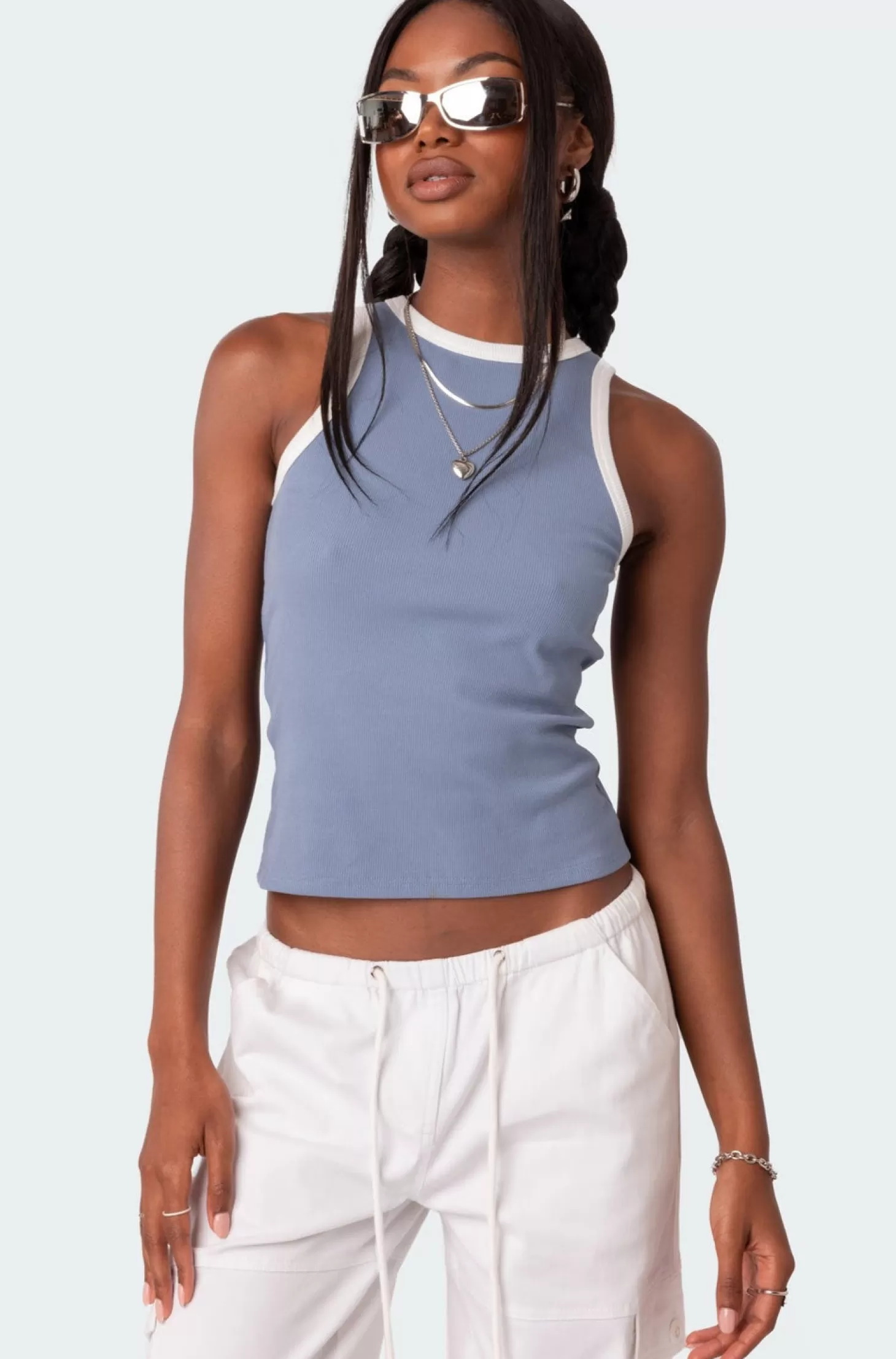 edikted Contrast Ribbed Tank Top* Tank Tops | Basics