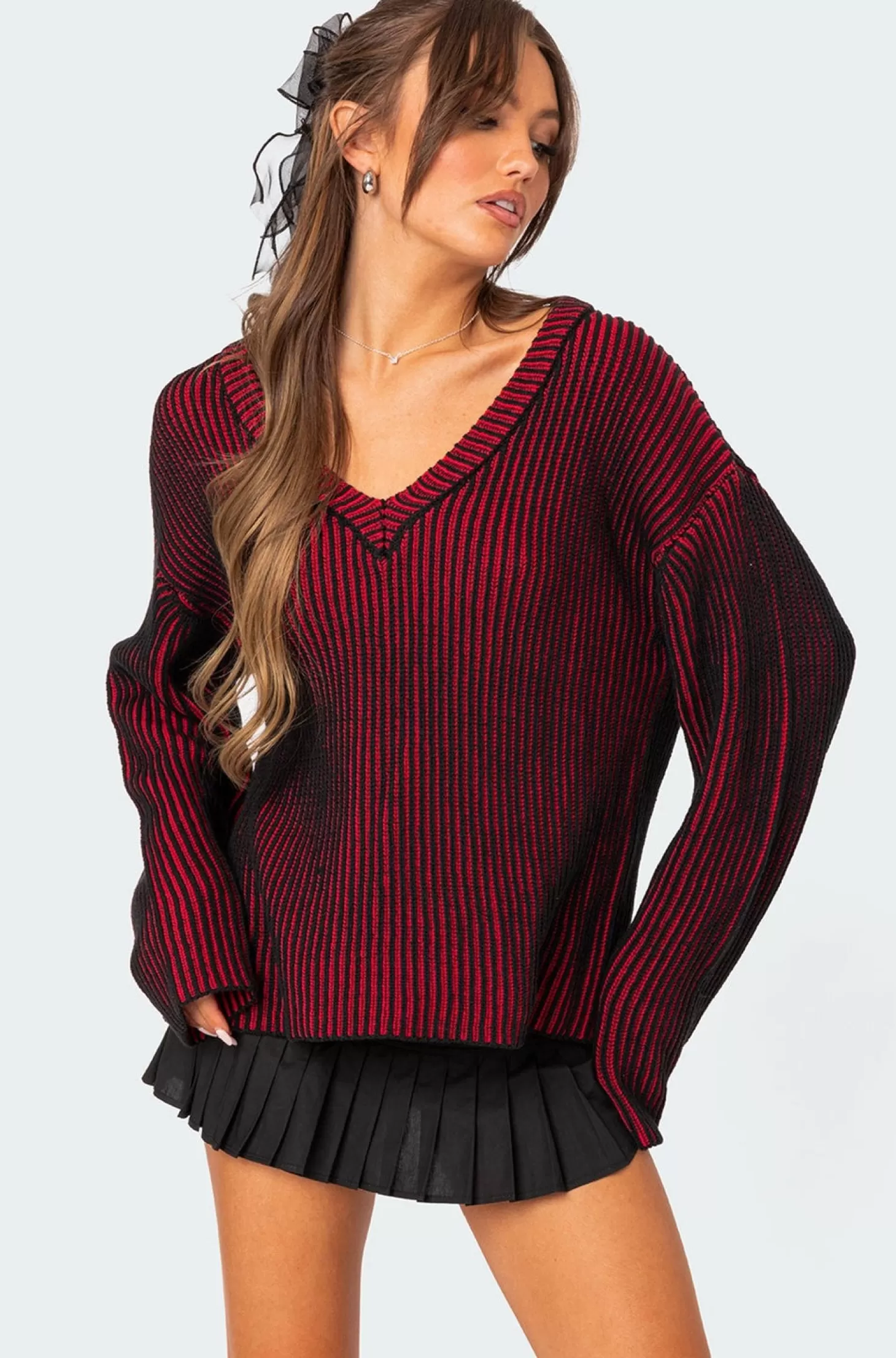 edikted Contrast Texture Oversized Sweater* Sweaters & Cardigans | Long Sleeve Tops