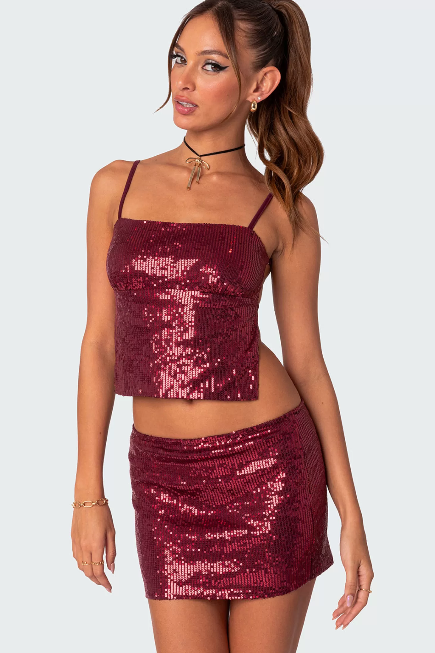 edikted Cosmo Open Back Sequin Top* Crop Tops | Tops