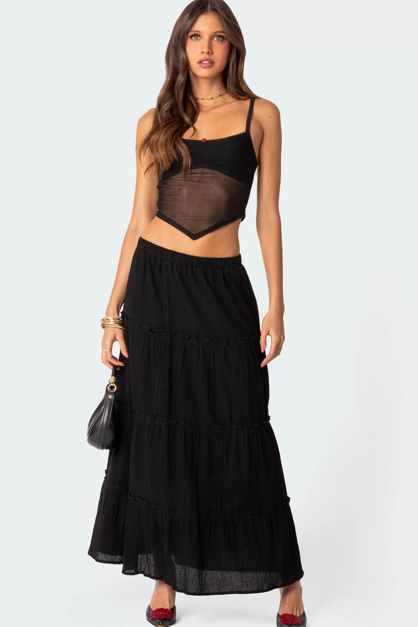 edikted Cressida Sheer Mesh Tank Top* Crop Tops | Tank Tops