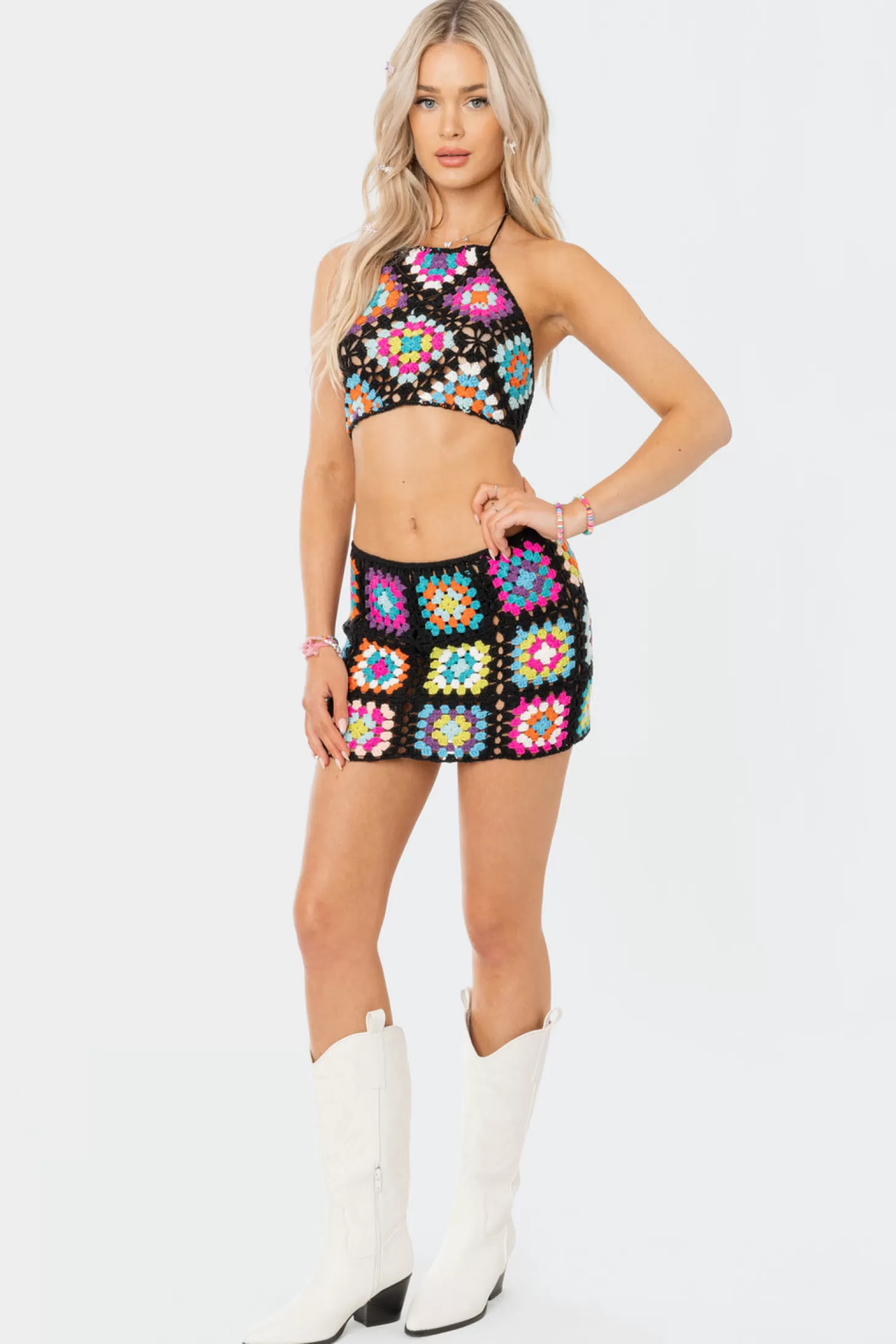 edikted Crochet Crush Halter Top* Crop Tops | Knitted Tops