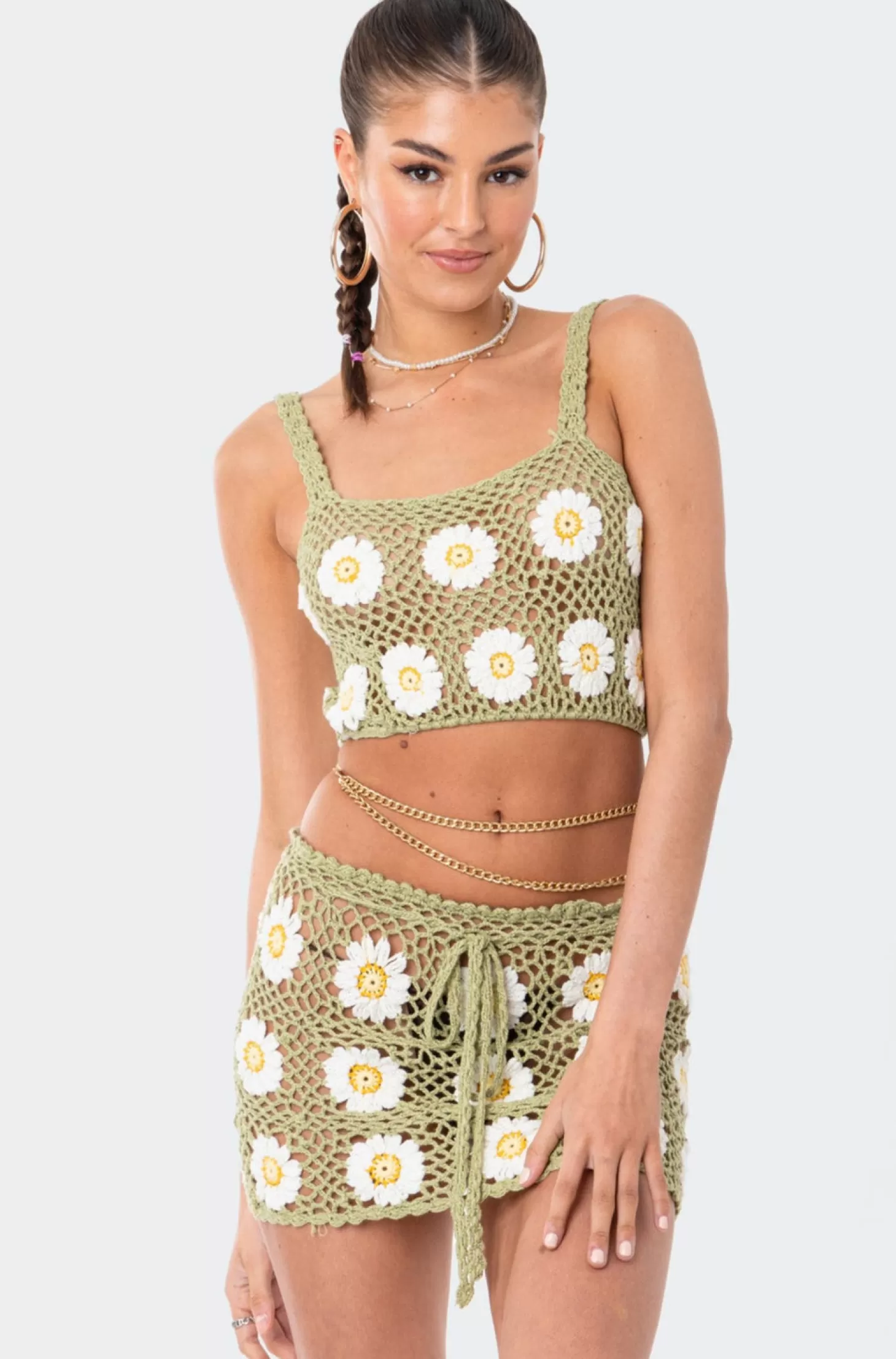 edikted Daisy Crochet Crop Top* Knitted Tops | Sweaters & Knitwear