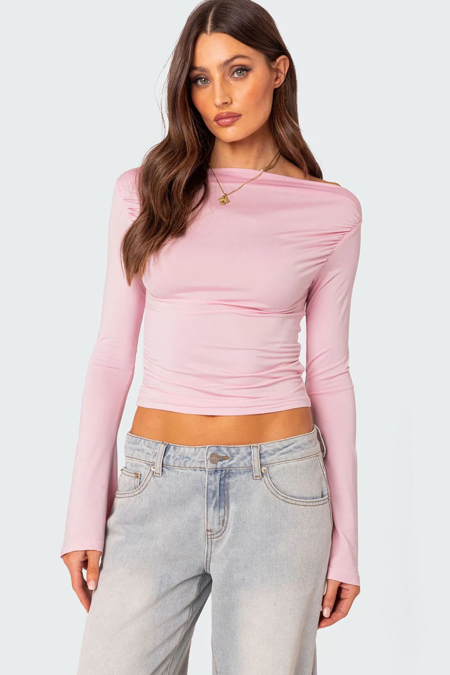 edikted Dana Gathered Top* Long Sleeve Tops