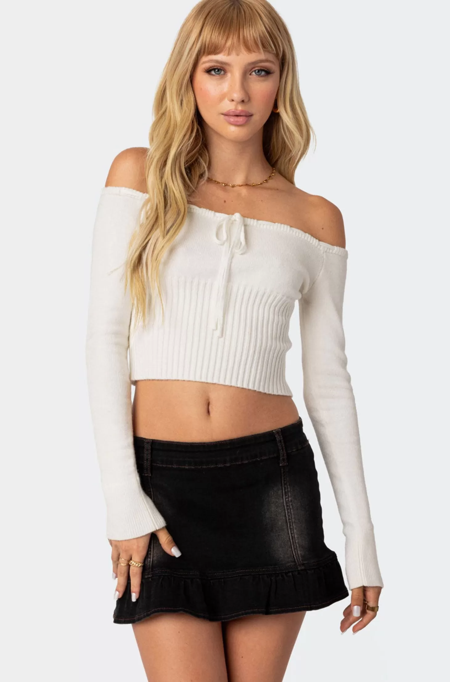 edikted Dawna Tie Front Knit Top* Long Sleeve Tops | Knitted Tops