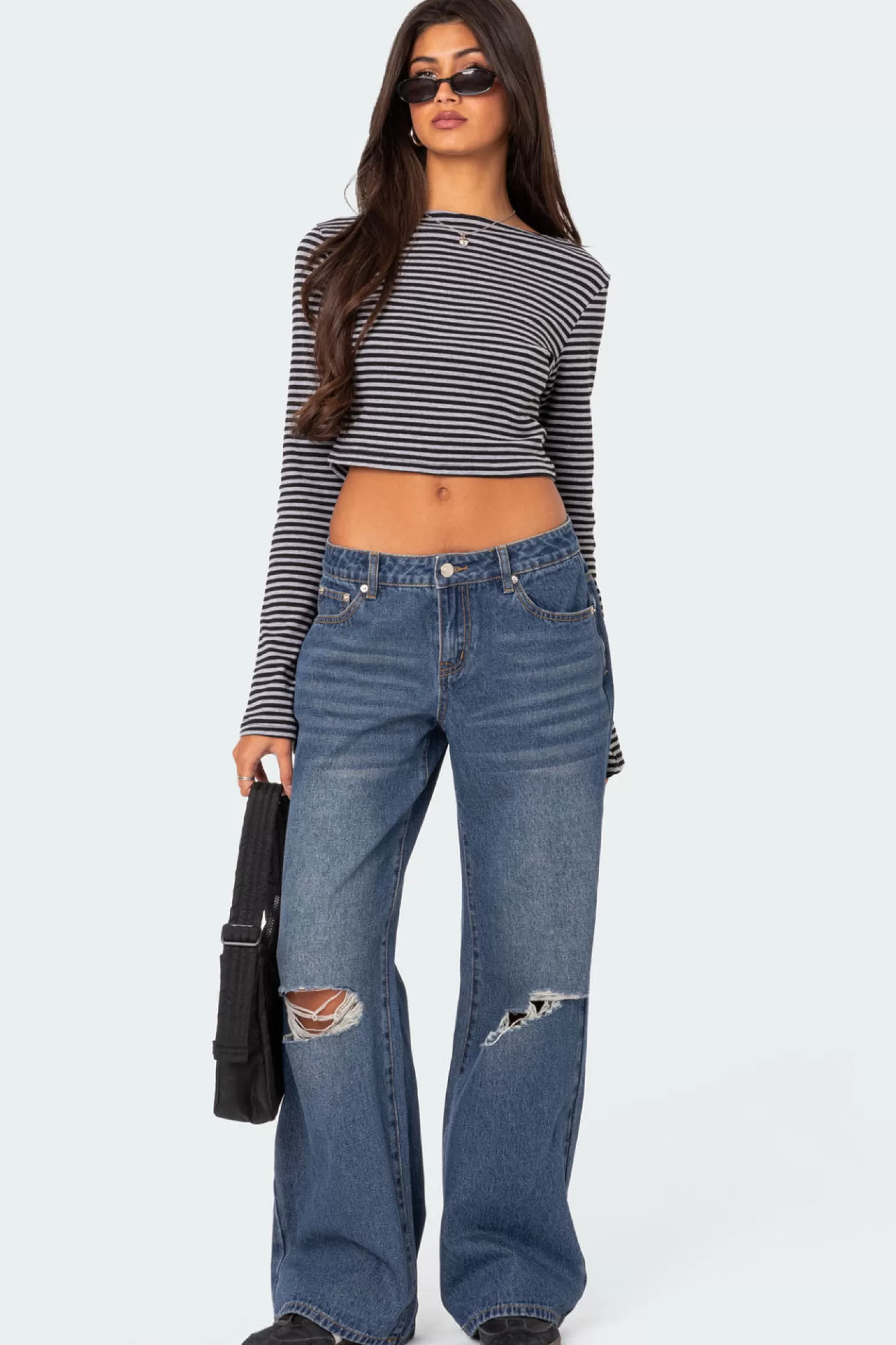 edikted Debbie Distressed Low Rise Jeans* Jeans | Jeans