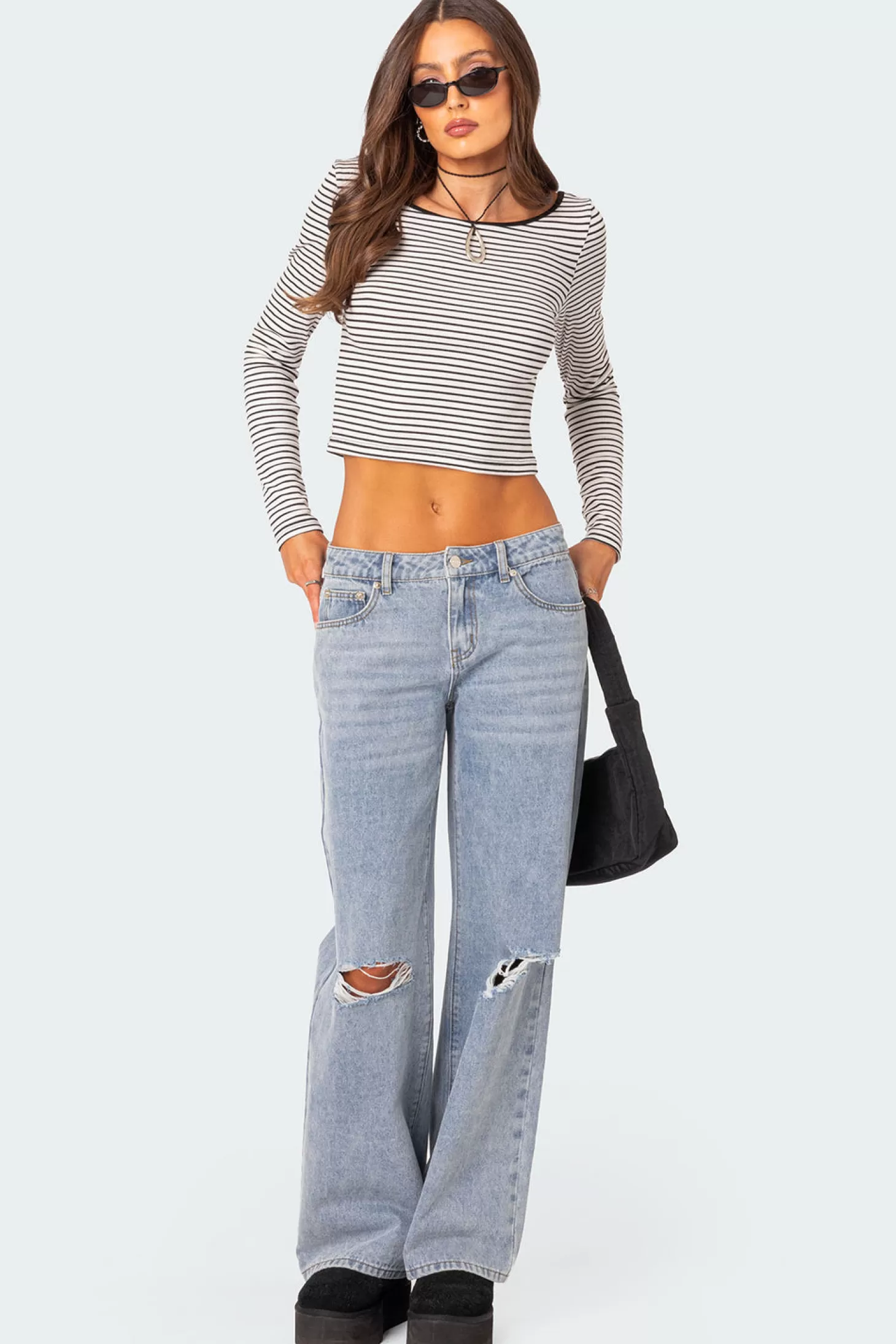 edikted Debbie Distressed Low Rise Jeans* Jeans | Jeans