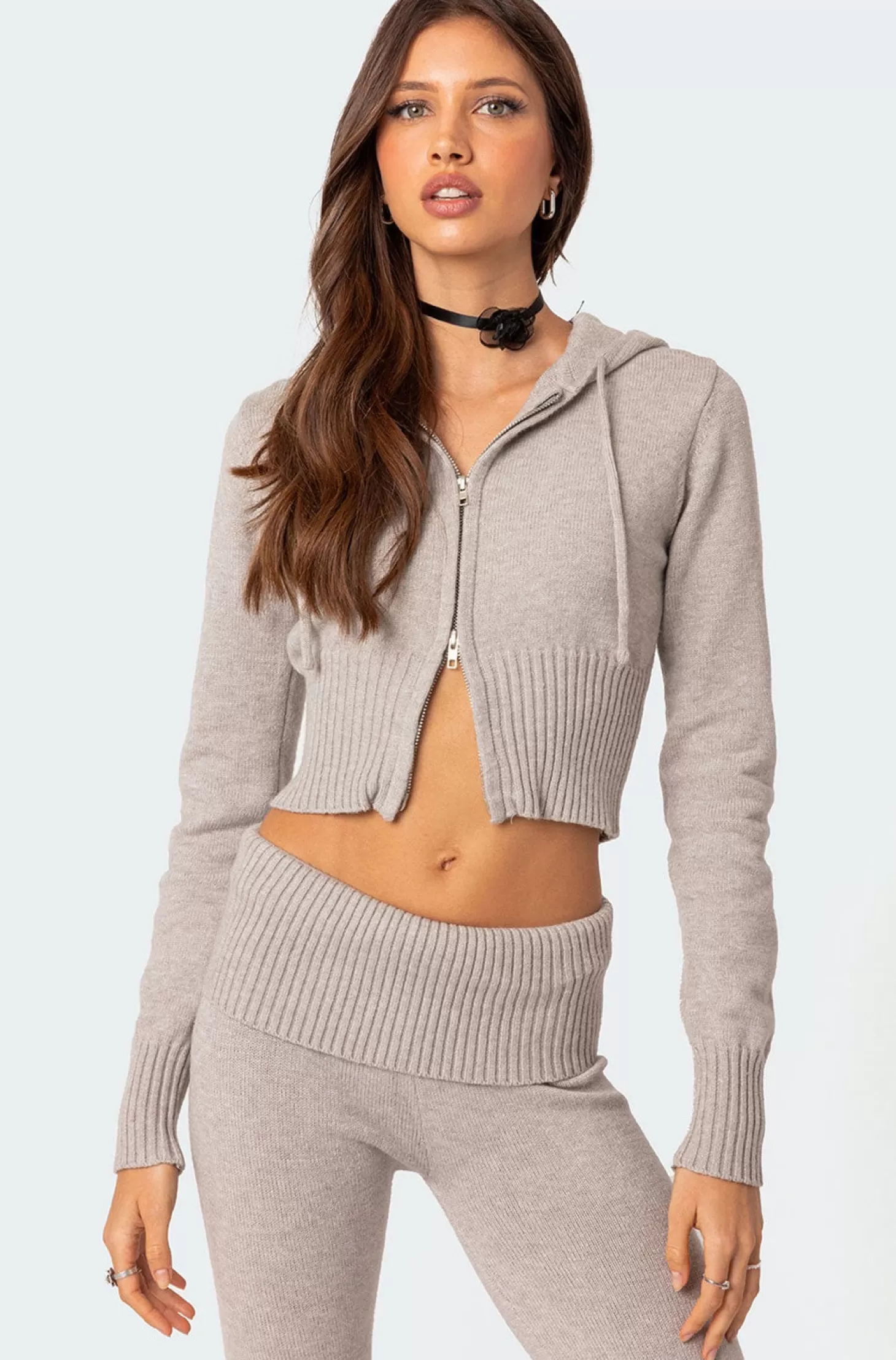 edikted Desiree Knitted Hooded Cardigan* Sweaters & Cardigans | Long Sleeve Tops