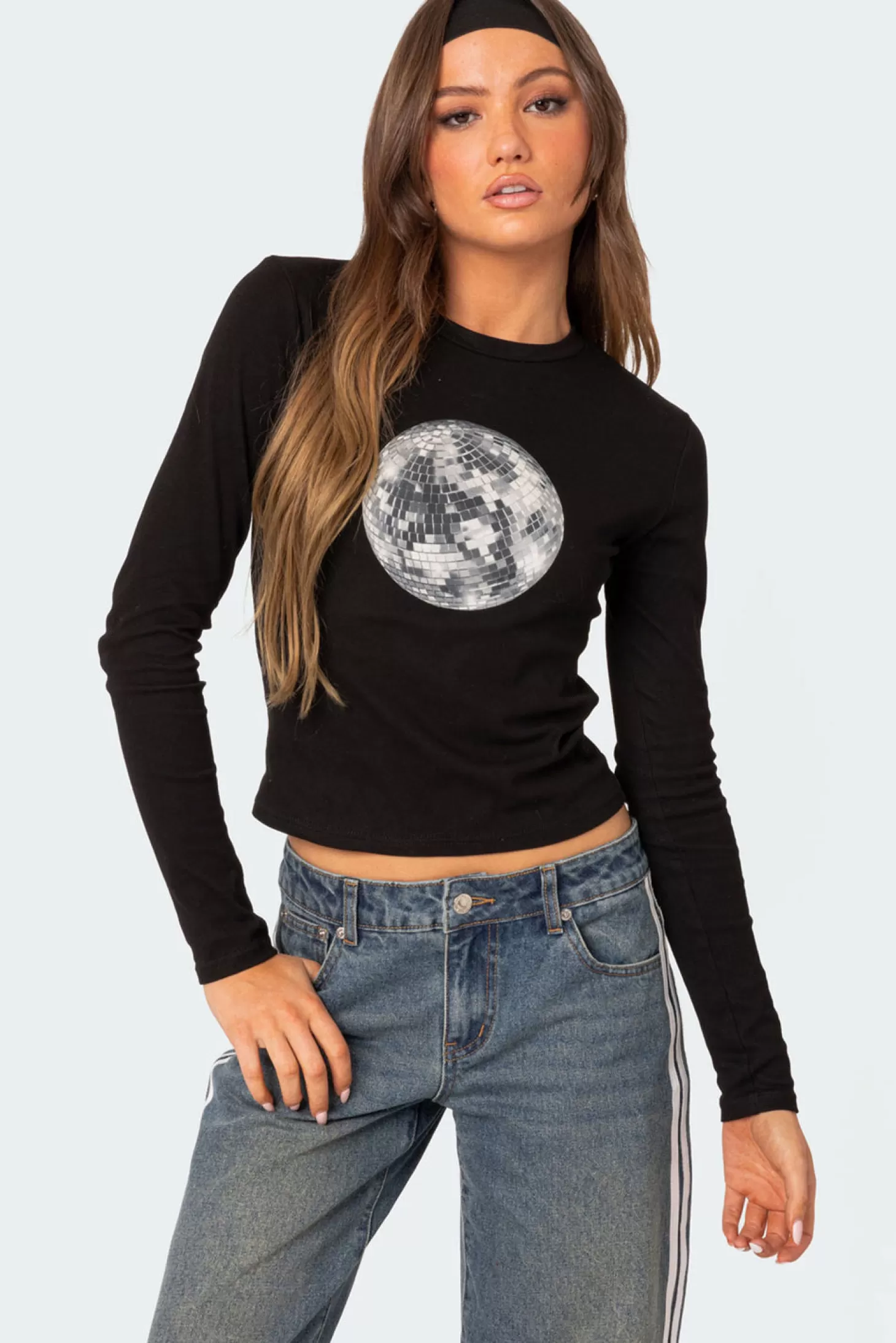 edikted Disco Girl Long Sleeve T Shirt* T-Shirts | Long Sleeve Tops