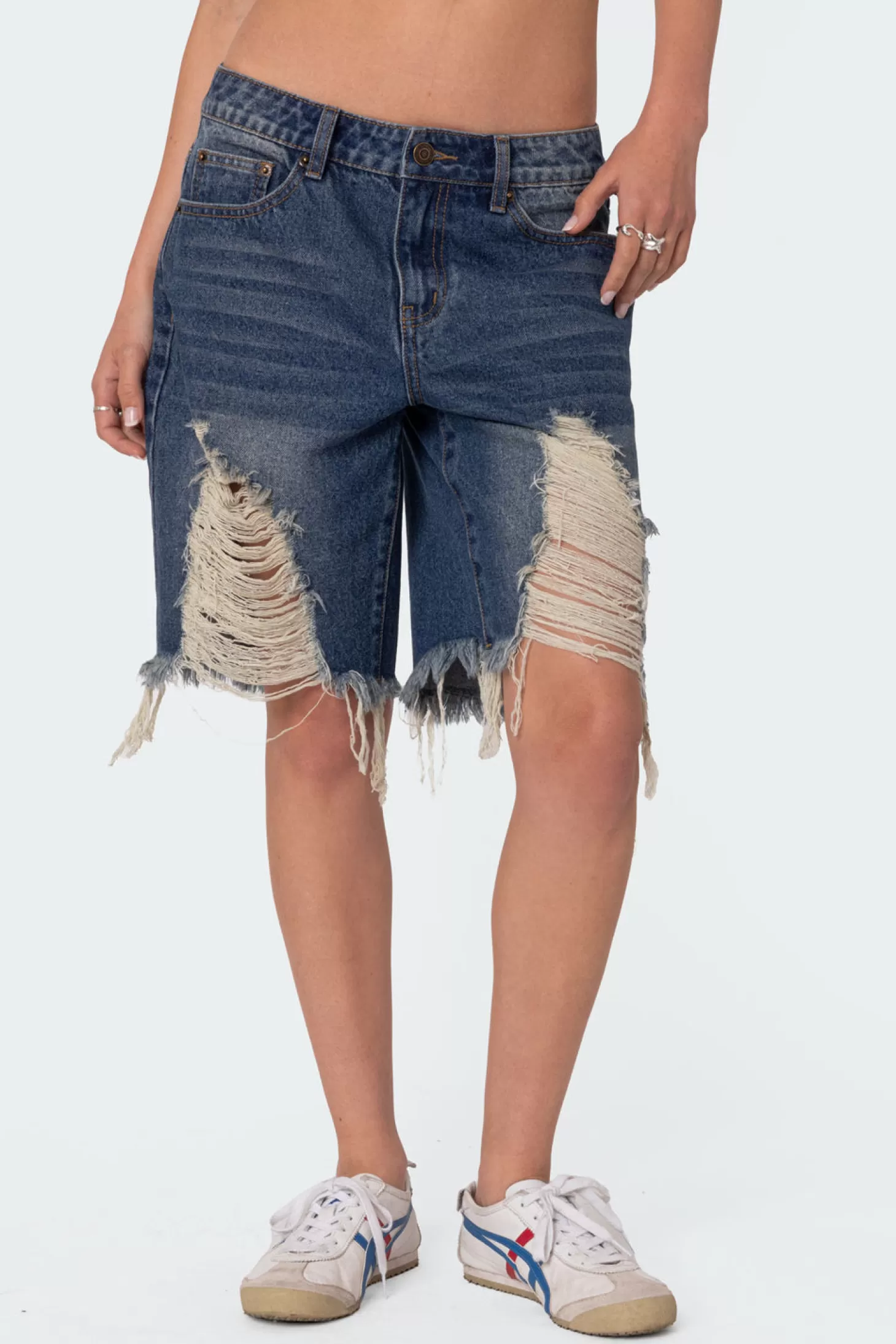 edikted Distressed Denim Bermuda Shorts* Shorts | Shorts