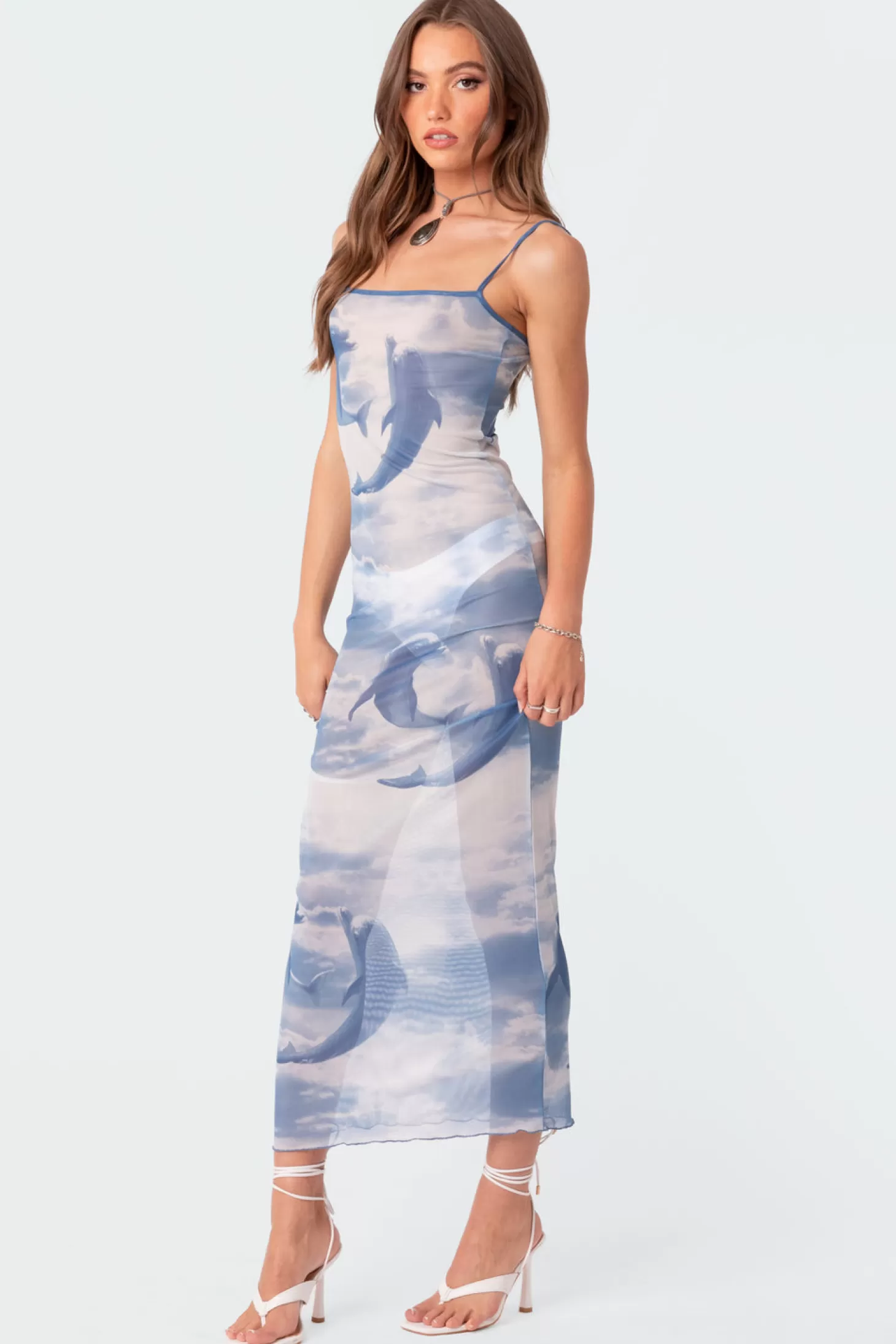 edikted Dolphin Printed Sheer Mesh Maxi Dress* Maxi Dresses | Dresses