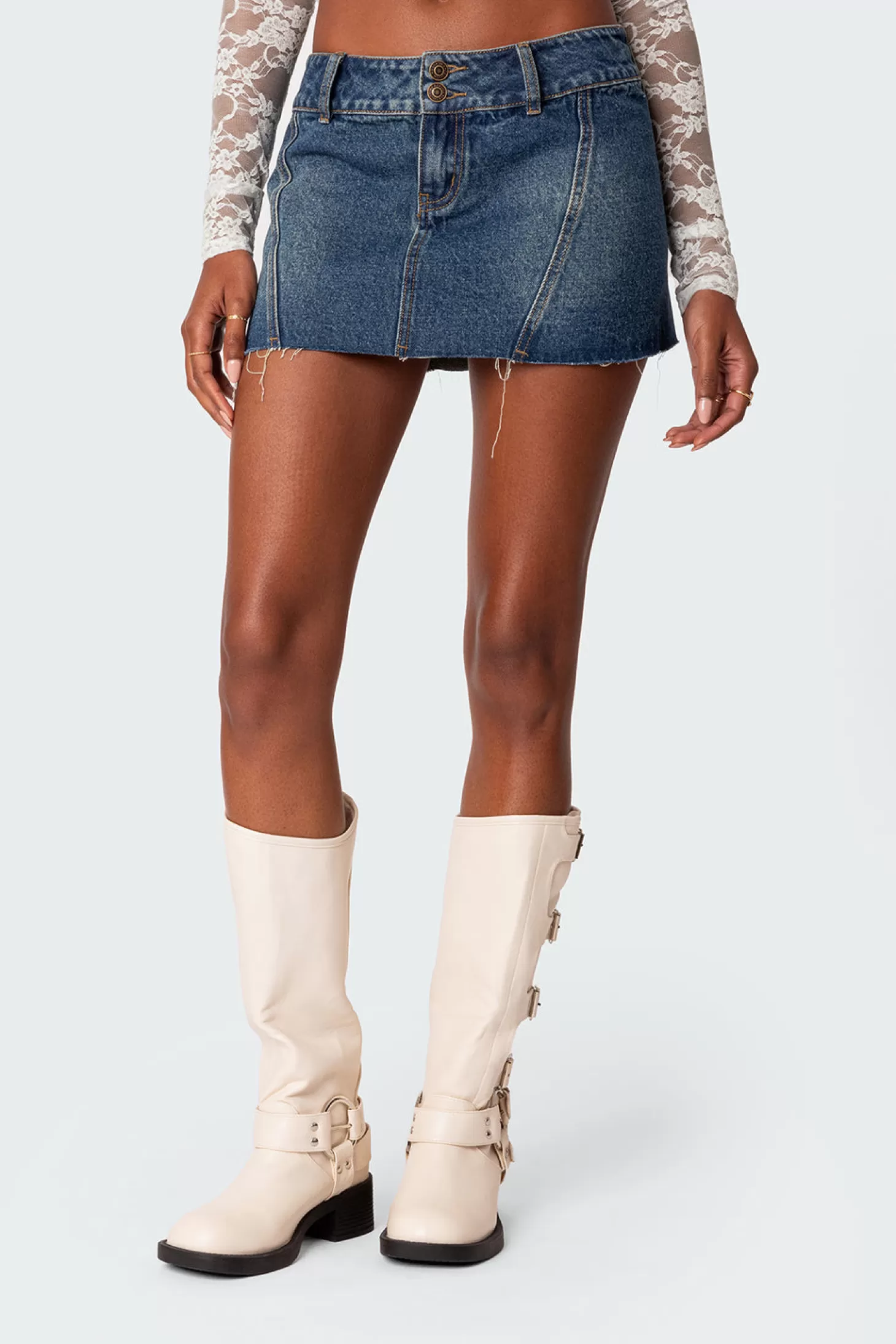 edikted Donnie Washed Denim Mini Skirt* Skirts | Skirts