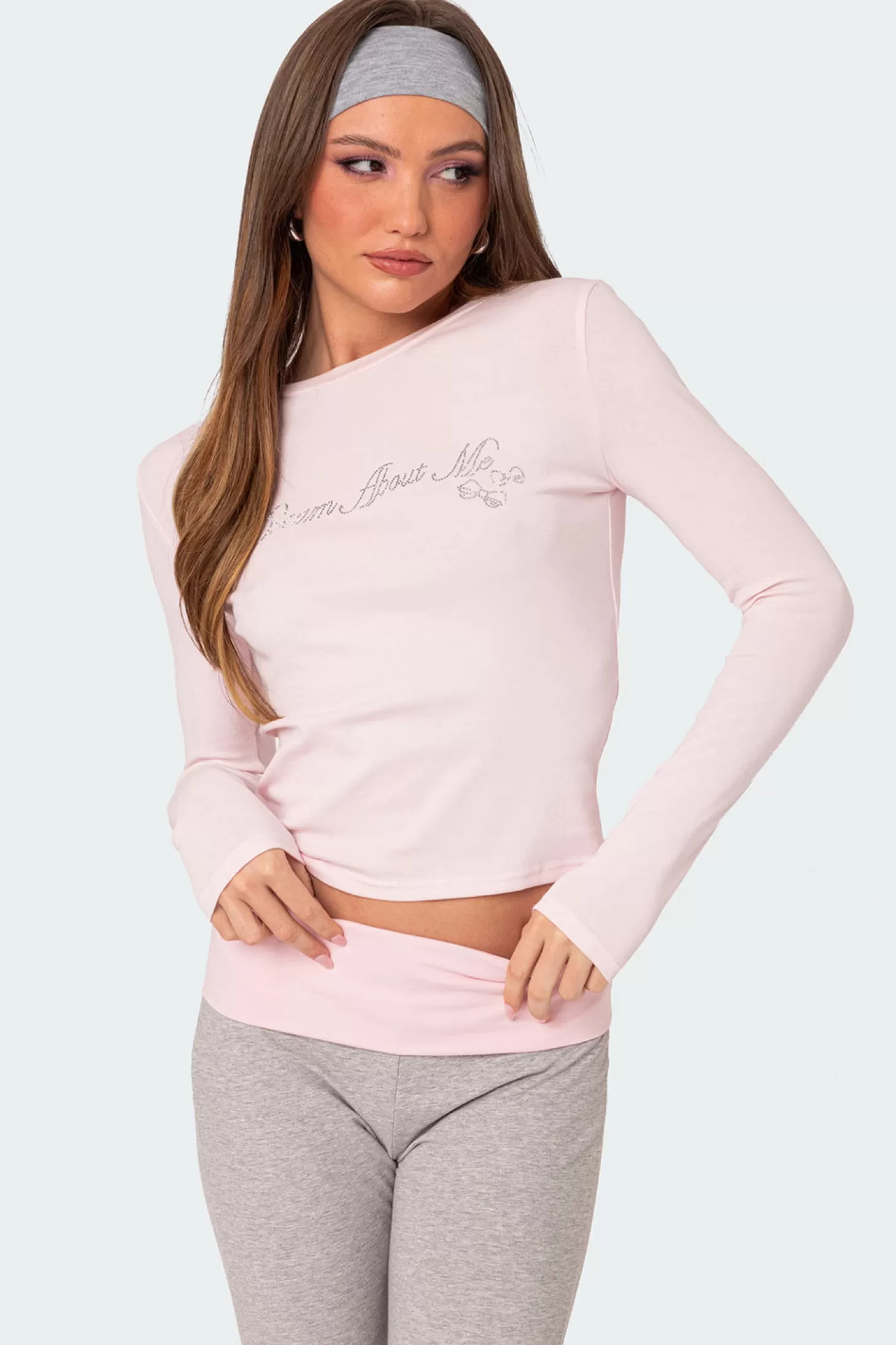 edikted Dream About Me Rhinestone Top* T-Shirts | Long Sleeve Tops