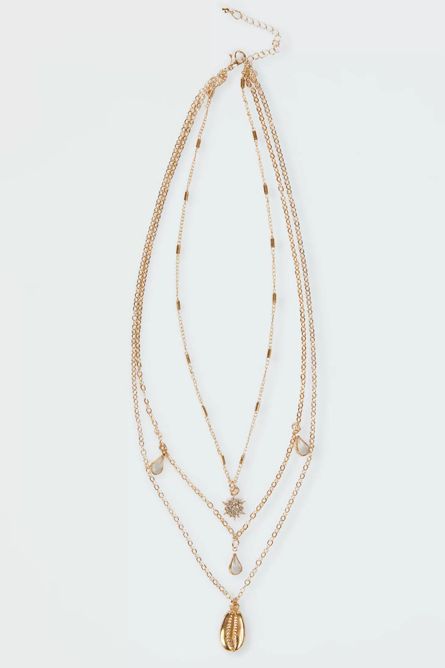 edikted Droplet Shell Layered Necklace* Necklaces