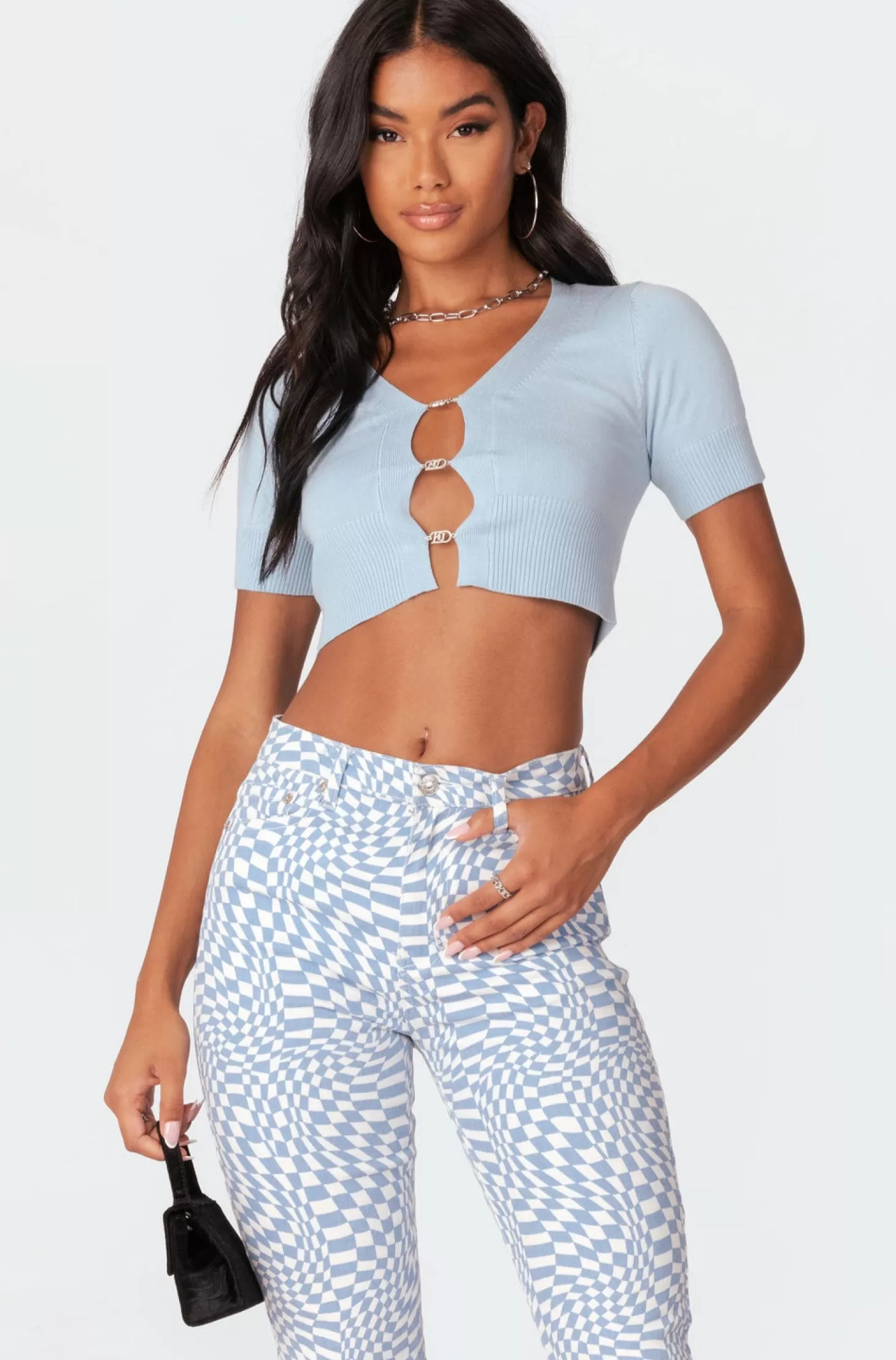 edikted Ed Diamonte Knitted Top* Crop Tops | Knitted Tops