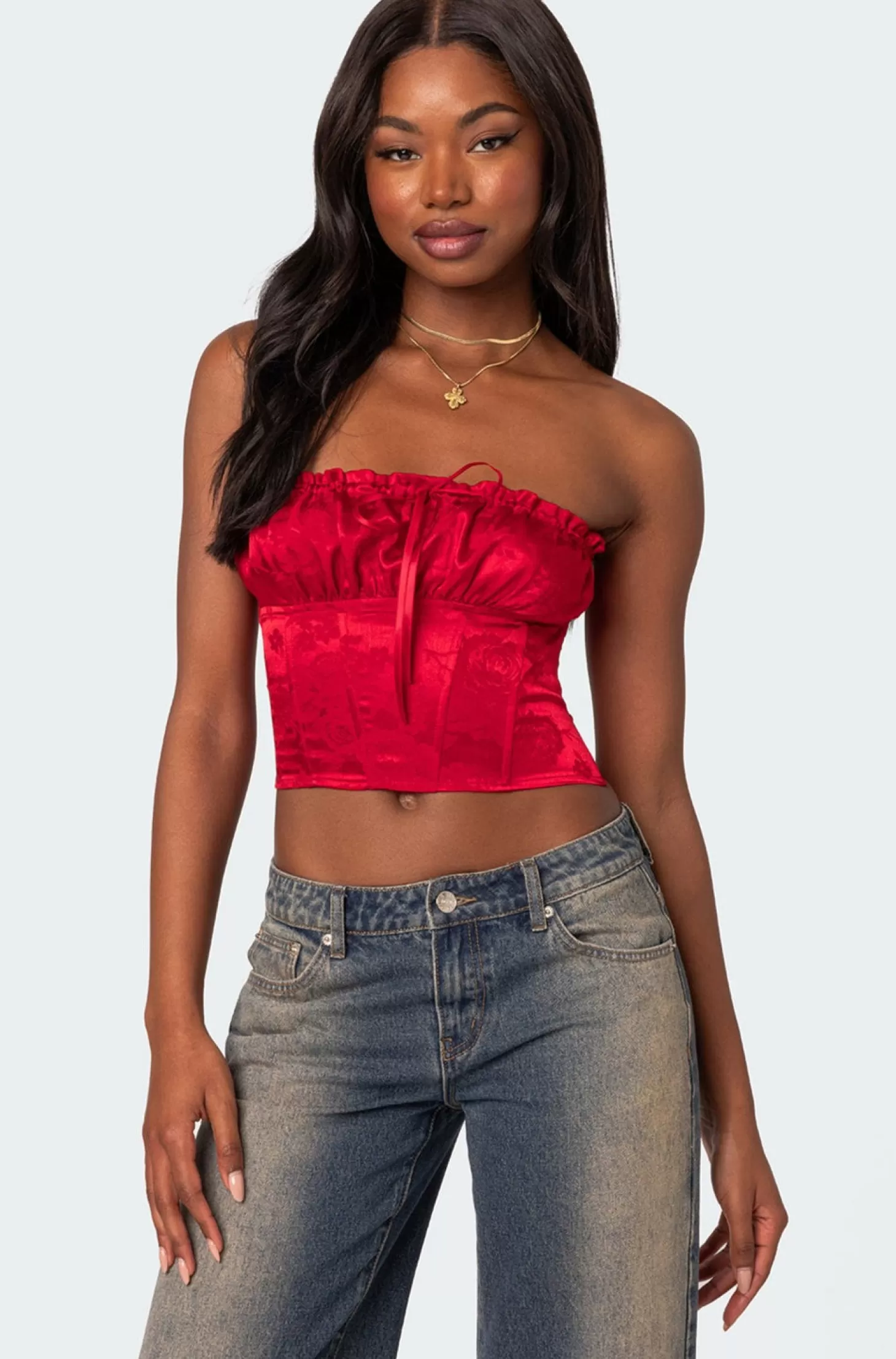 edikted Elaine Satin Corset* Crop Tops | Corsets