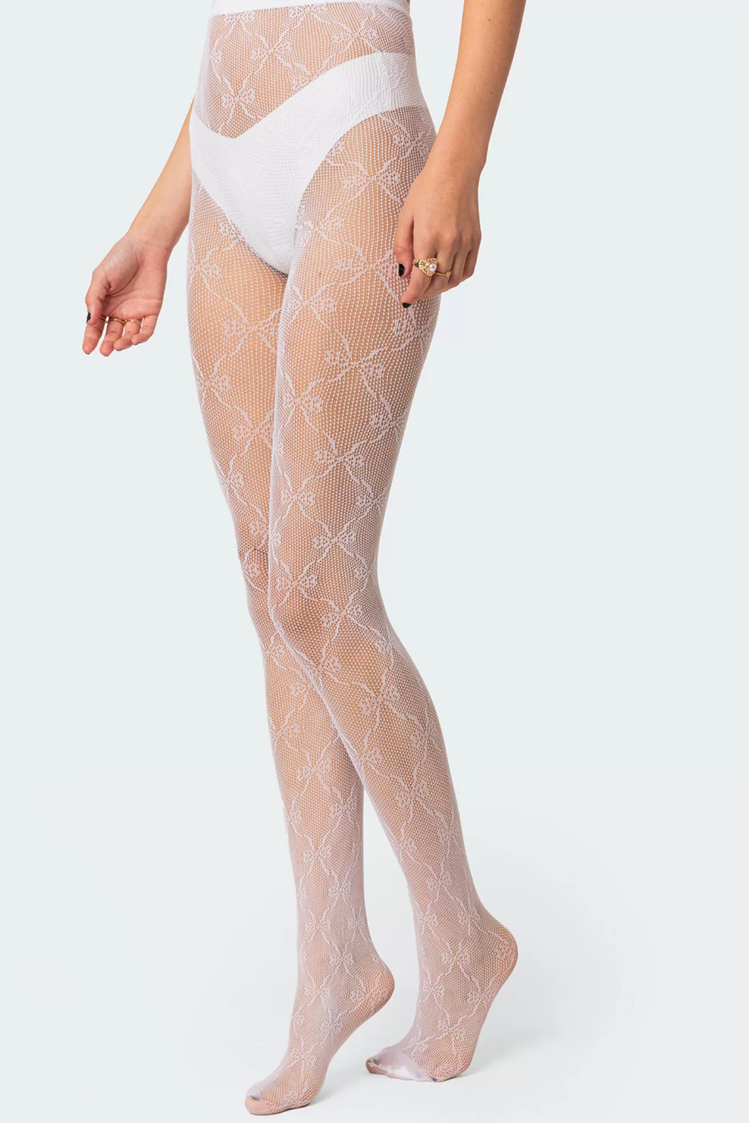 edikted Embroidered Lacey Tights* Socks & Tights