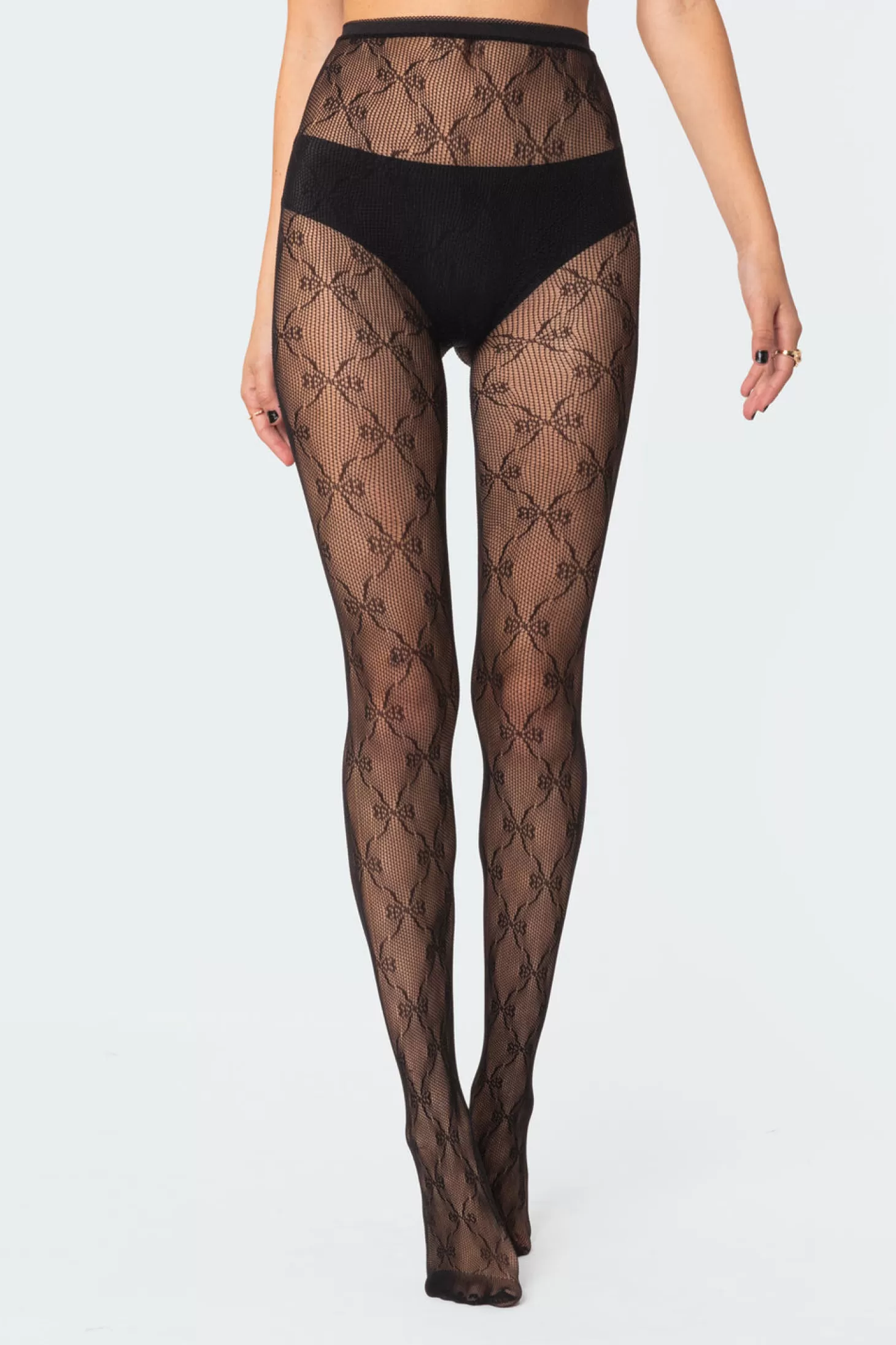 edikted Embroidered Lacey Tights* Socks & Tights