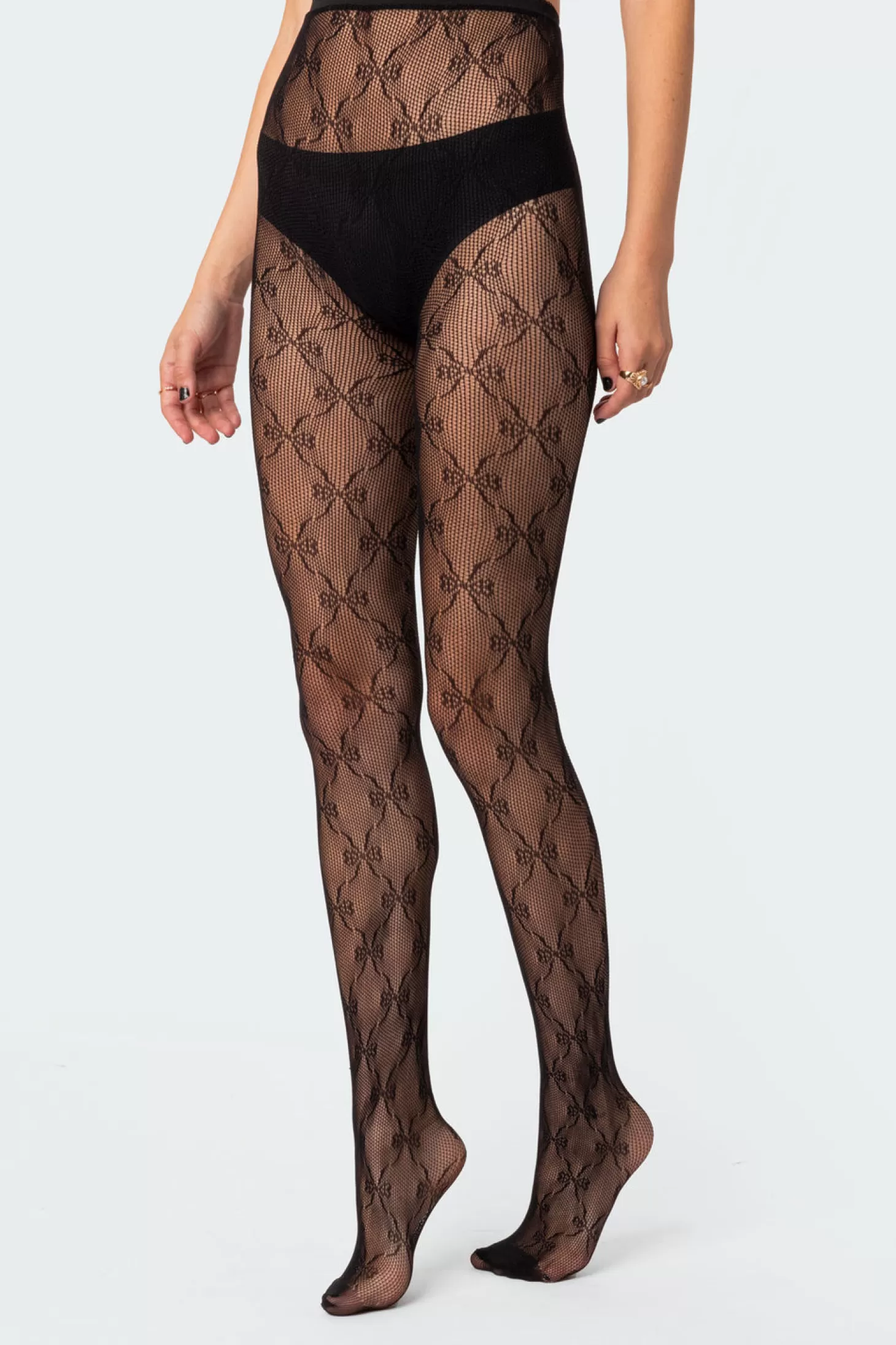 edikted Embroidered Lacey Tights* Socks & Tights