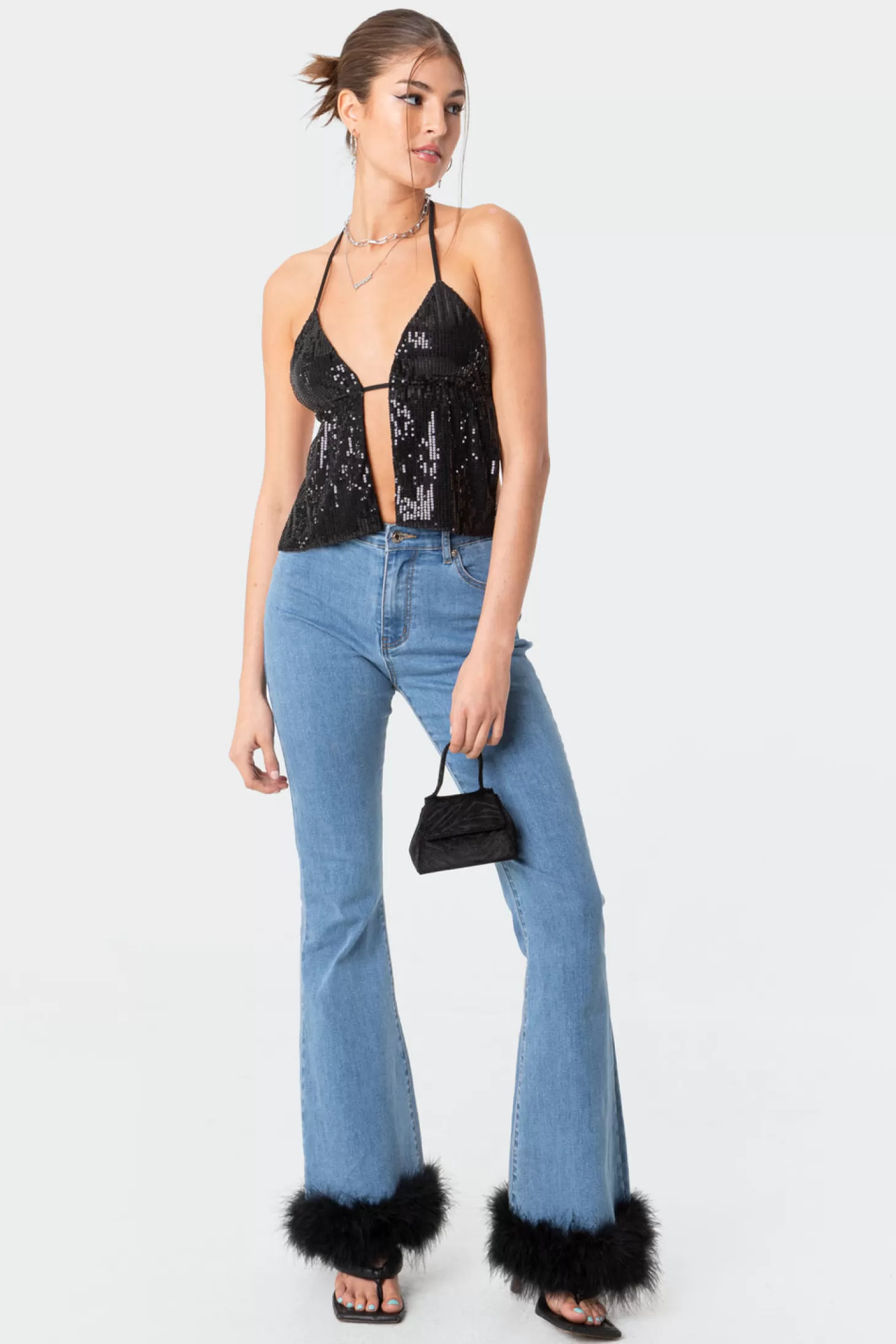 edikted Estelle Open-Back Sequin Top* Night Out