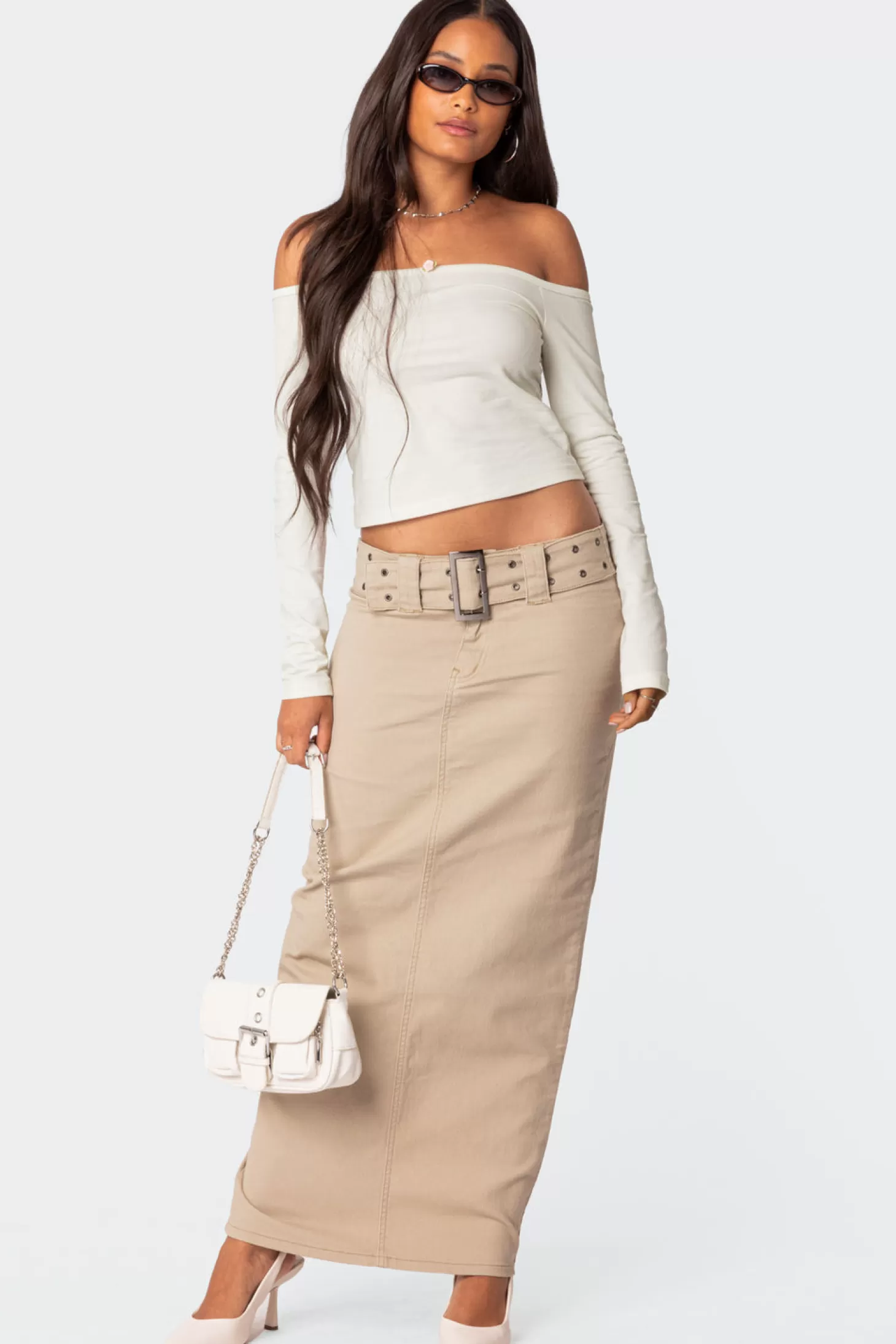 edikted Evangeline Belted Denim Maxi Skirt* Skirts | Skirts