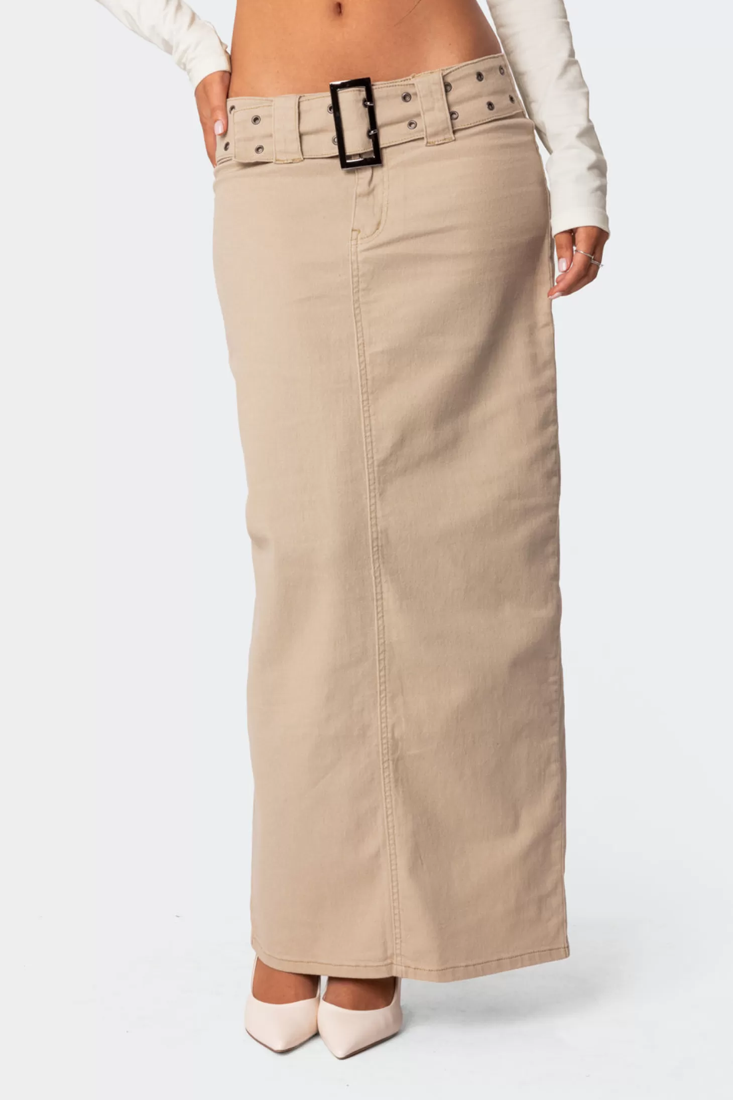 edikted Evangeline Belted Denim Maxi Skirt* Skirts | Skirts